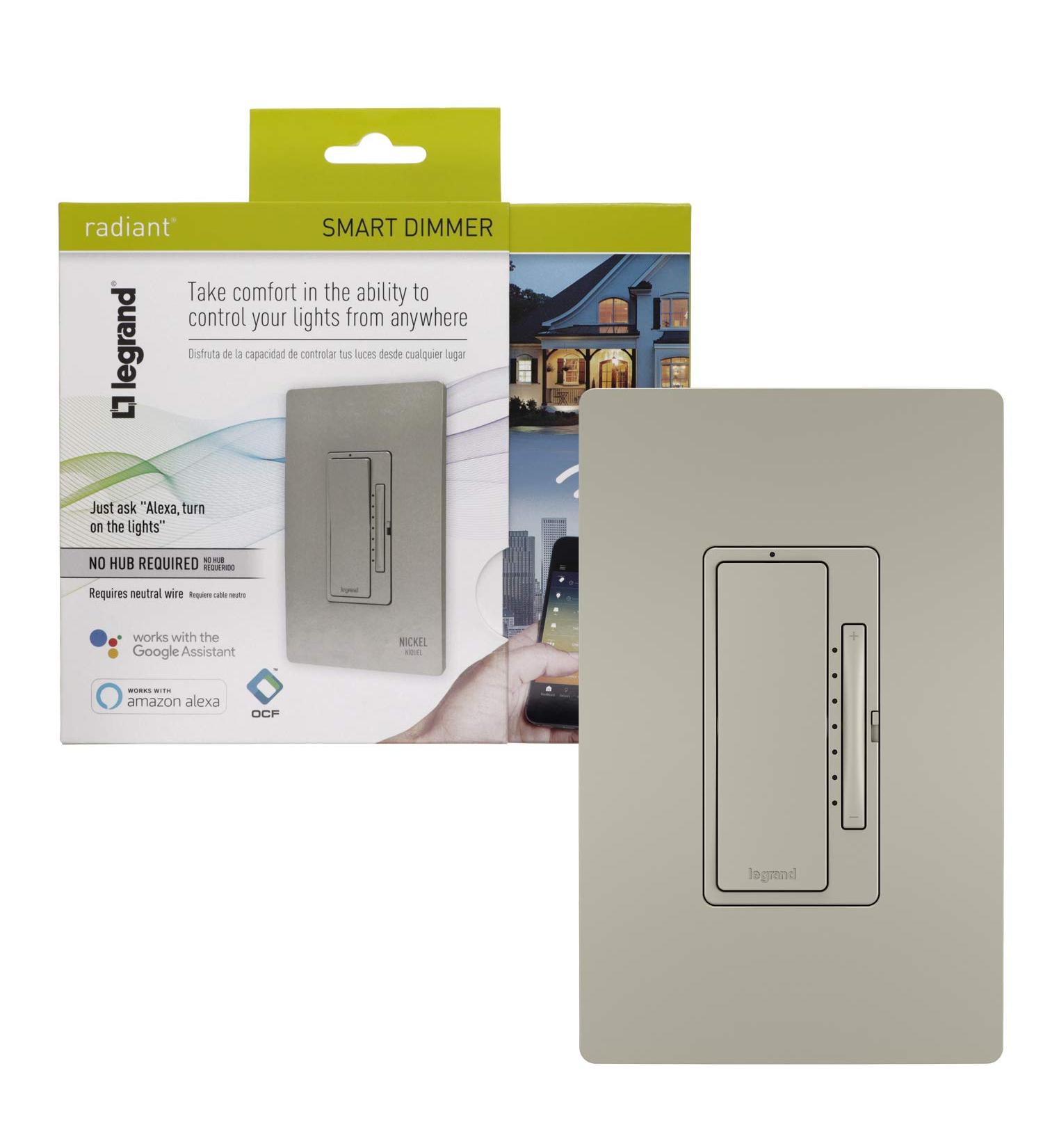 Legrand - Pass & Seymour Radiant WWRL50NICCV2 Tru-Universal Enabled Dimmer  Nickel Smart Wi-Fi Switch Smart Dimmer (New Version) Nickel - Buy Online on GoSupps.com