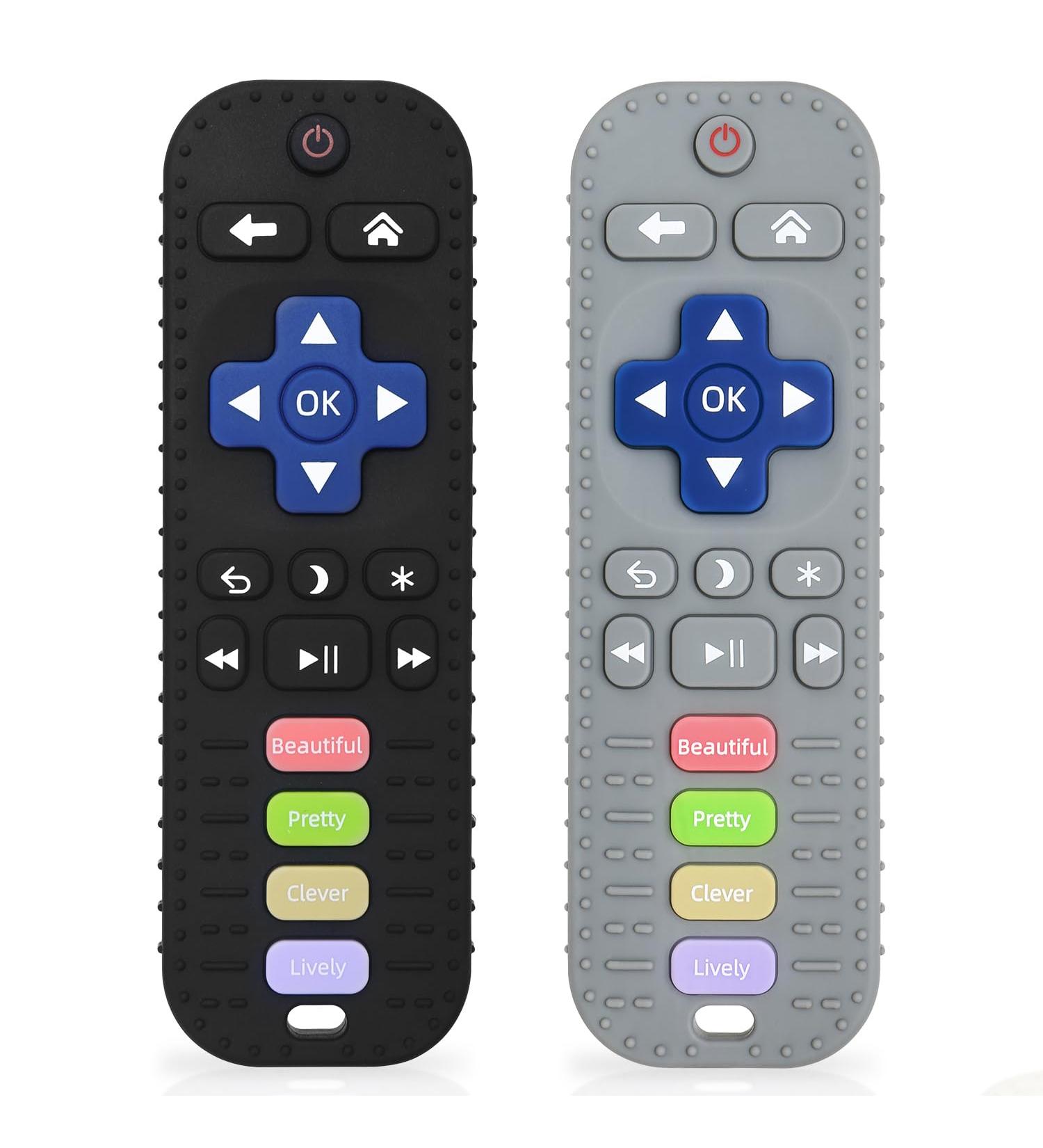 Remote-Controlled Silicone Bathing Toys for 3-Month-Olds - Dental Aid & Soothing Bite Rings (2-Set) in Black & Gray - Buy Online on GoSupps.com
