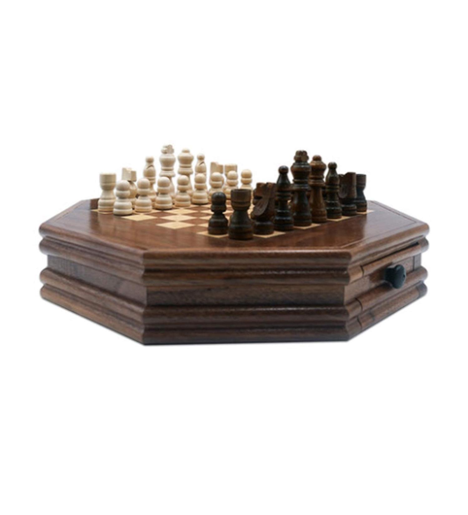 Handmade Magnetic Wooden Chess Board with Square Drawer Storage Gift Box Chess and Traditional Tactical Strategy Game for Children/Adults Chess Set - Buy Online on GoSupps.com