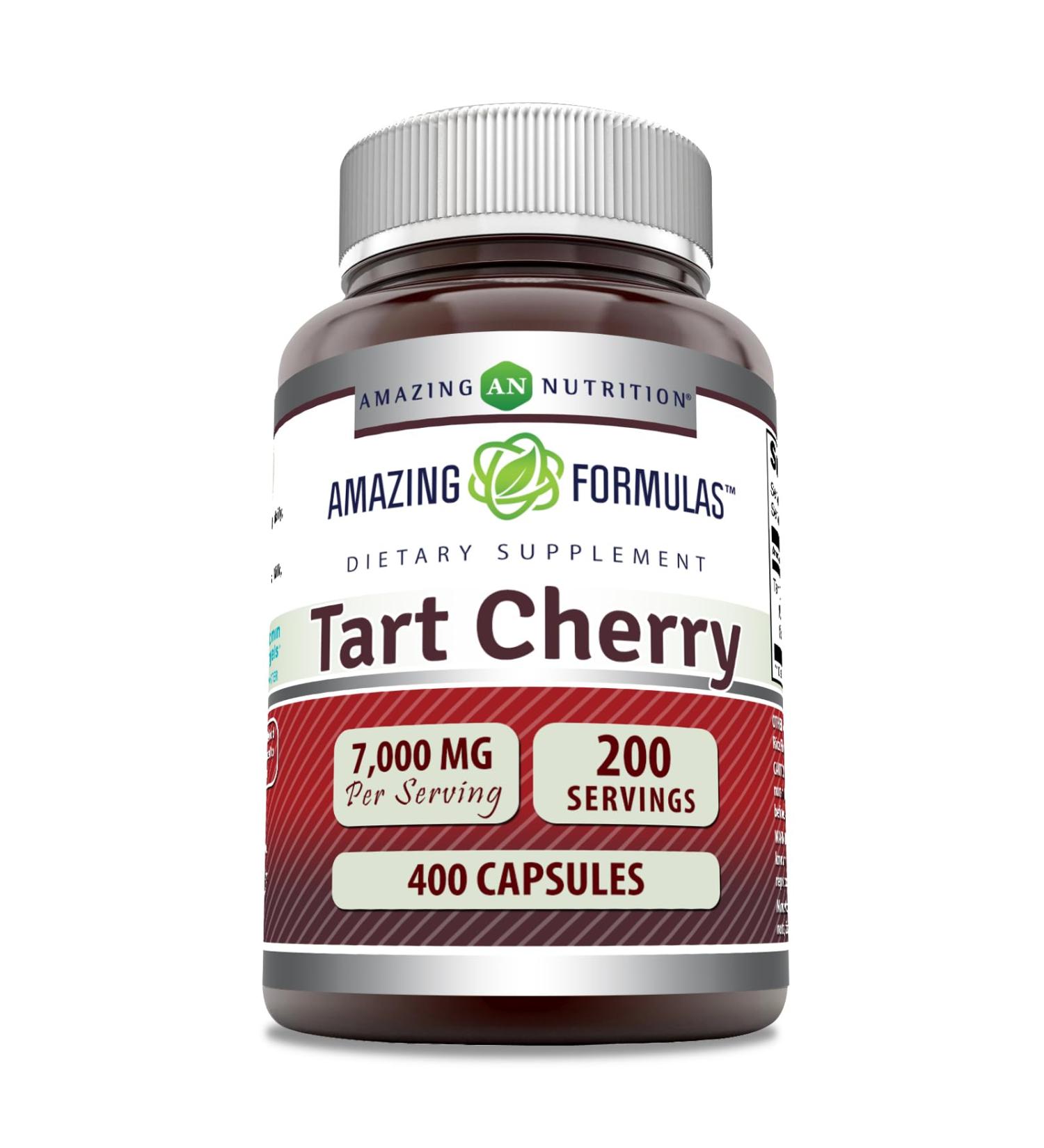 Buy Amazing Formulas Tart Cherry Extract 7000mg - Non-GMO Gluten-Free Capsules (400 Count) - Made in USA - International Shipping Available - Buy Online on GoSupps.com