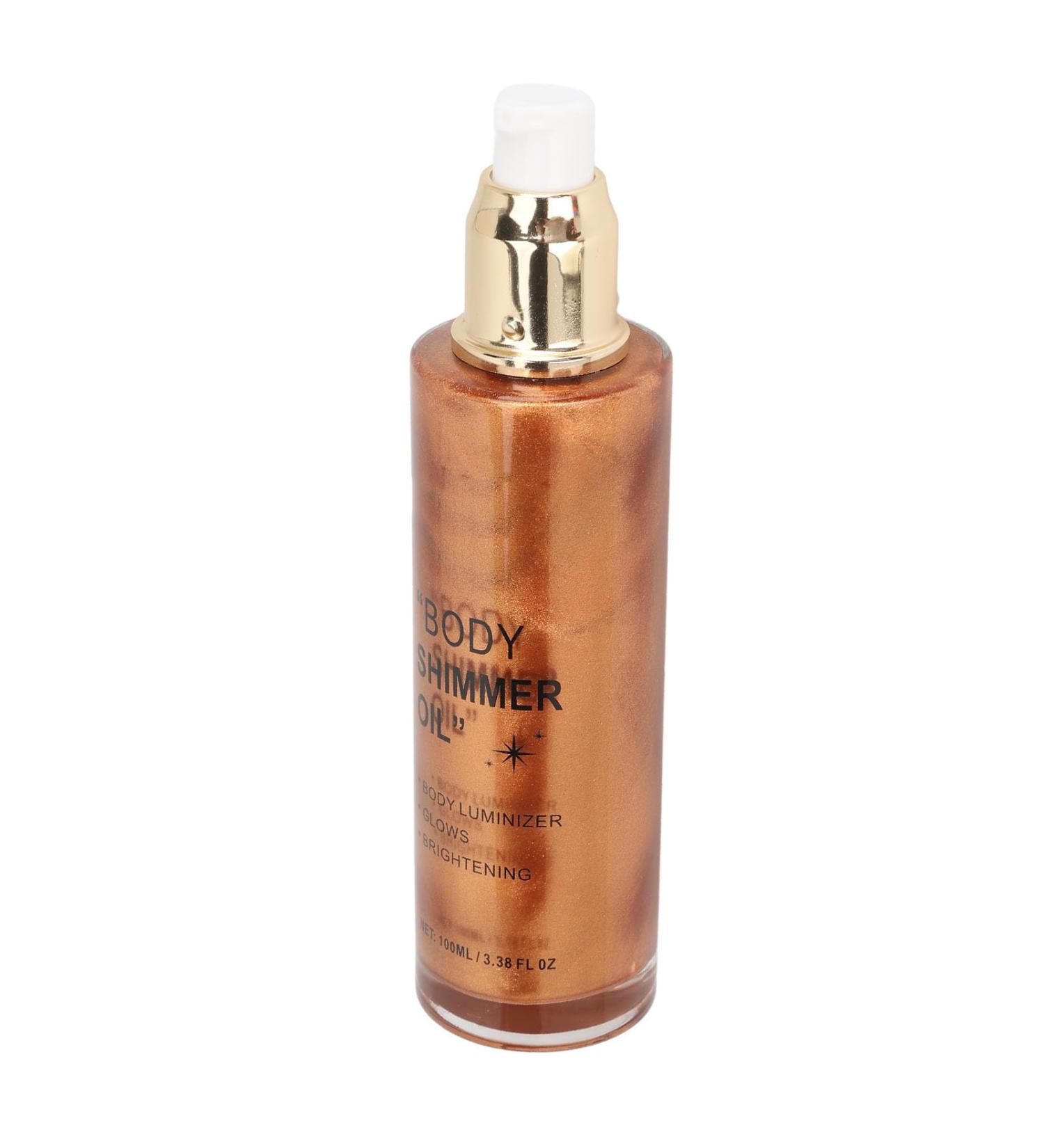 Body Highlighter Oil Multi-Purpose Face and Body Highlighter 100ml Long-Lasting Brightening Effect for Cheeks Collarbones and Shoulders (Golden Brown) - Buy Online on GoSupps.com