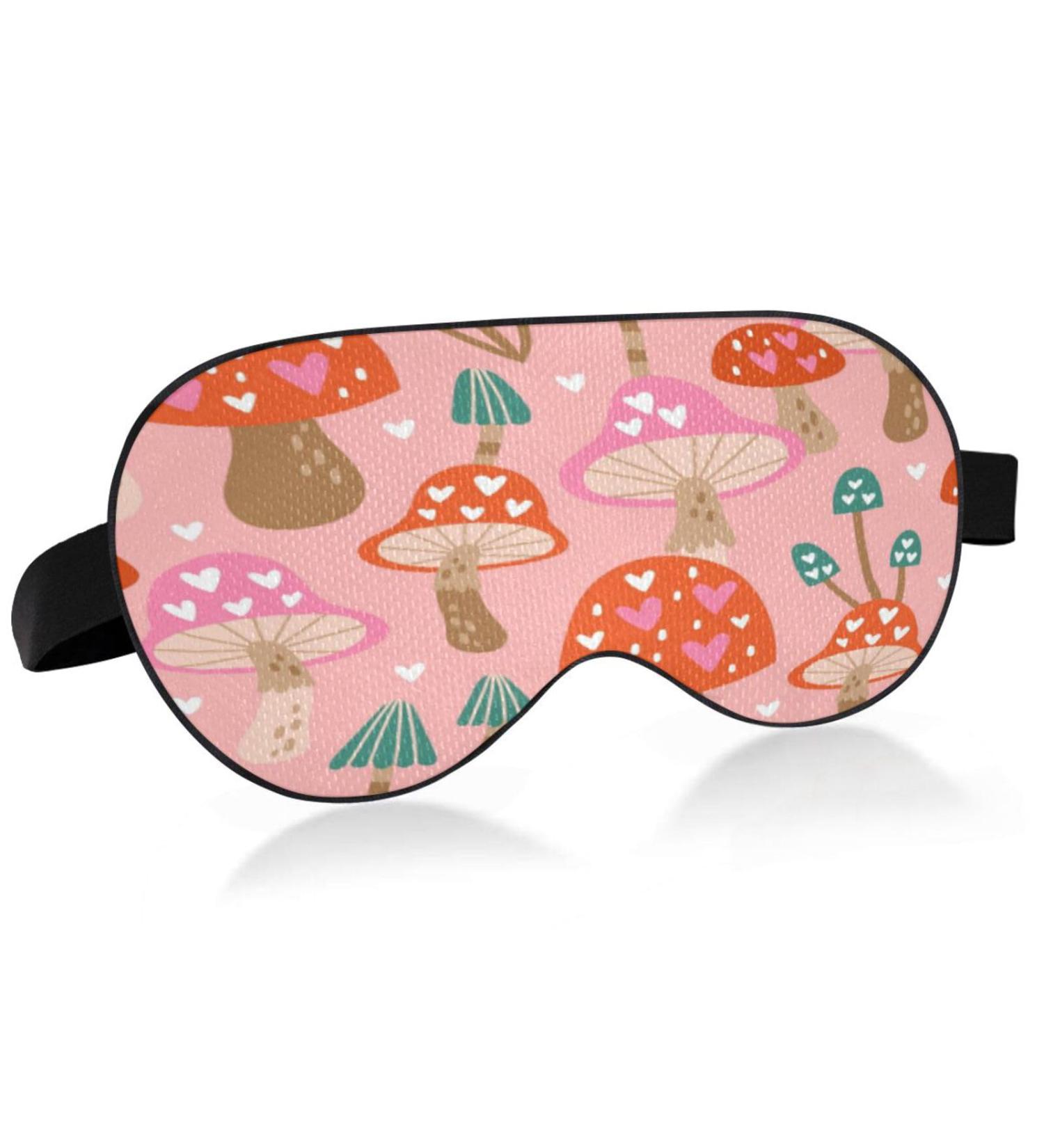 Sleep Mask - Light Blocking Cute Mushroom Eye Cover | Adjustable Soft Blindfold for Men & Women | Perfect for Travel Naps & Work - Buy Online on GoSupps.com
