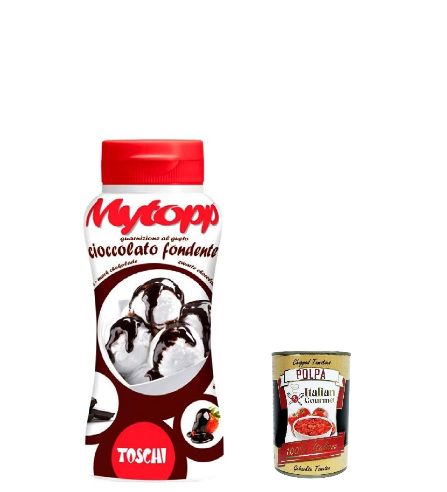 Italian Gourmet E.R. Toschi Topping Squeeze Cioccolato Fondant Set of 3 Dark Chocolate Sauces for Coffee Cocktails Ice Cups Porridge Pancakes and Pastries 200g + Italian Gourmet Polpa 400g - Buy Online on GoSupps.com