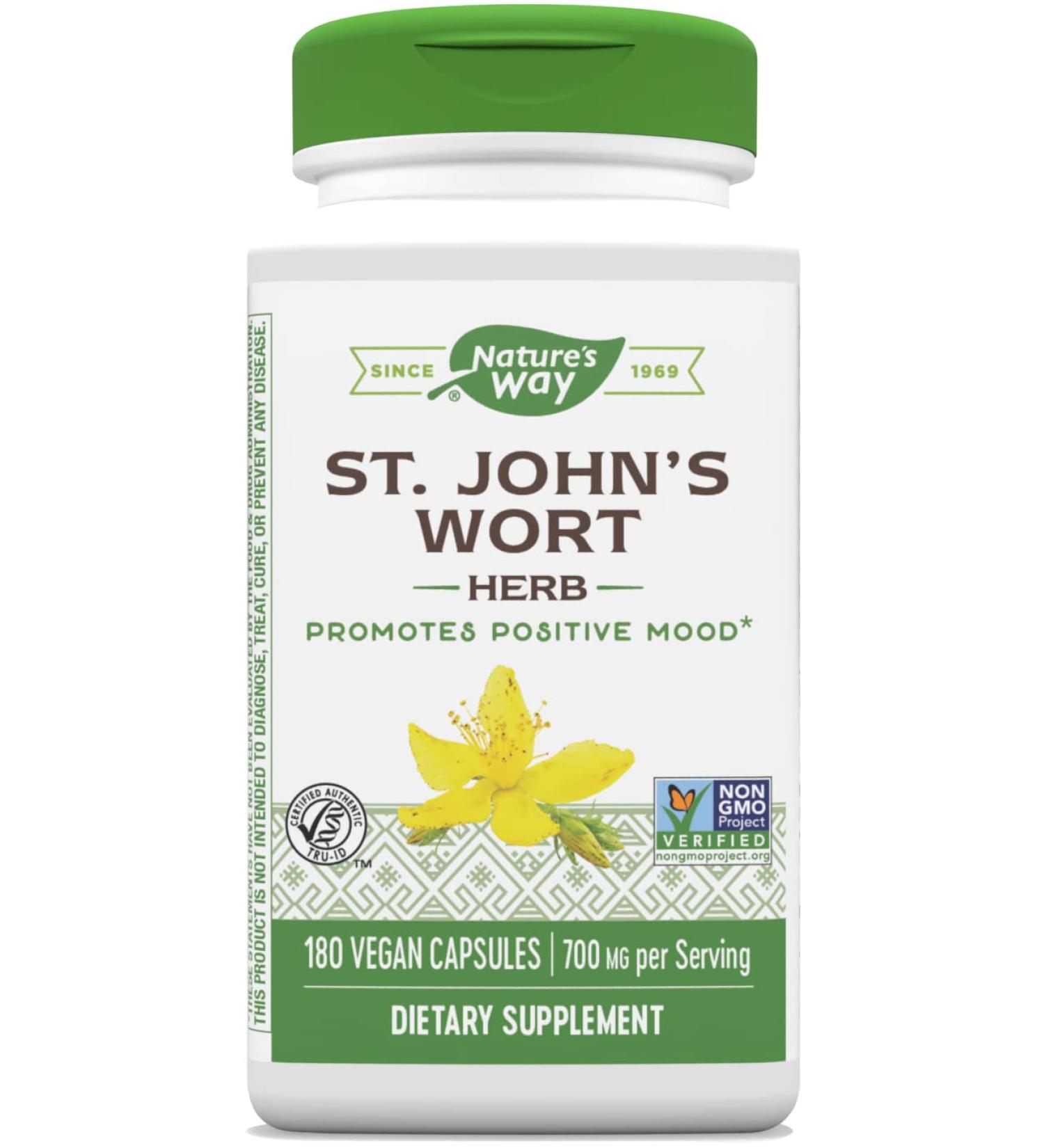Nature's Way St. John's Wort Herb 700mg - 180 VCaps | Premium Herbal Supplement - Buy Online on GoSupps.com