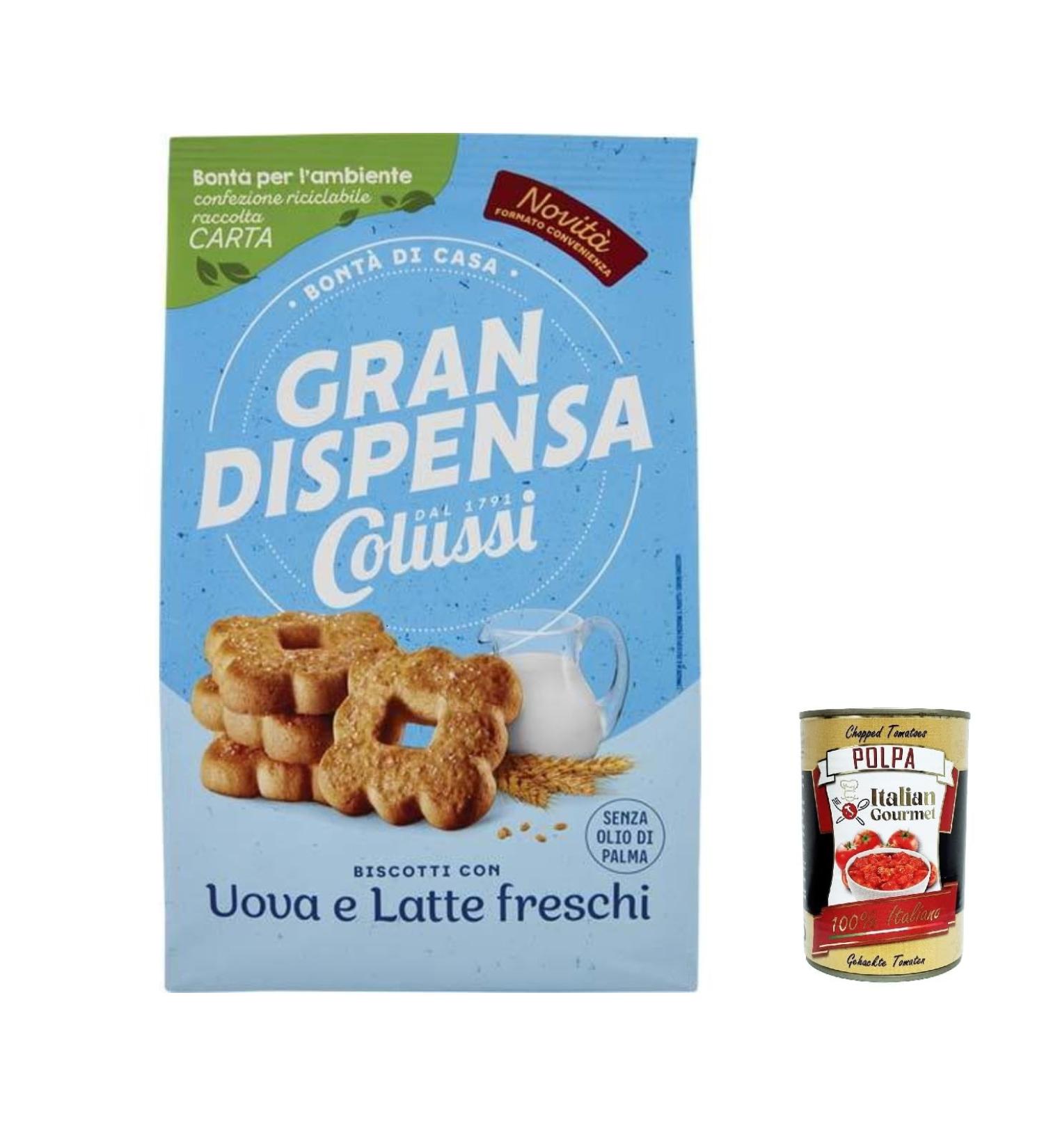  Italian Gourmet E.R. Colussi Biscotti frollini gran dispensa uova e latte biscuits sabl s avec ufs et lait 600 g + Italian Gourmet polpa 400 g - Buy Online on GoSupps.com