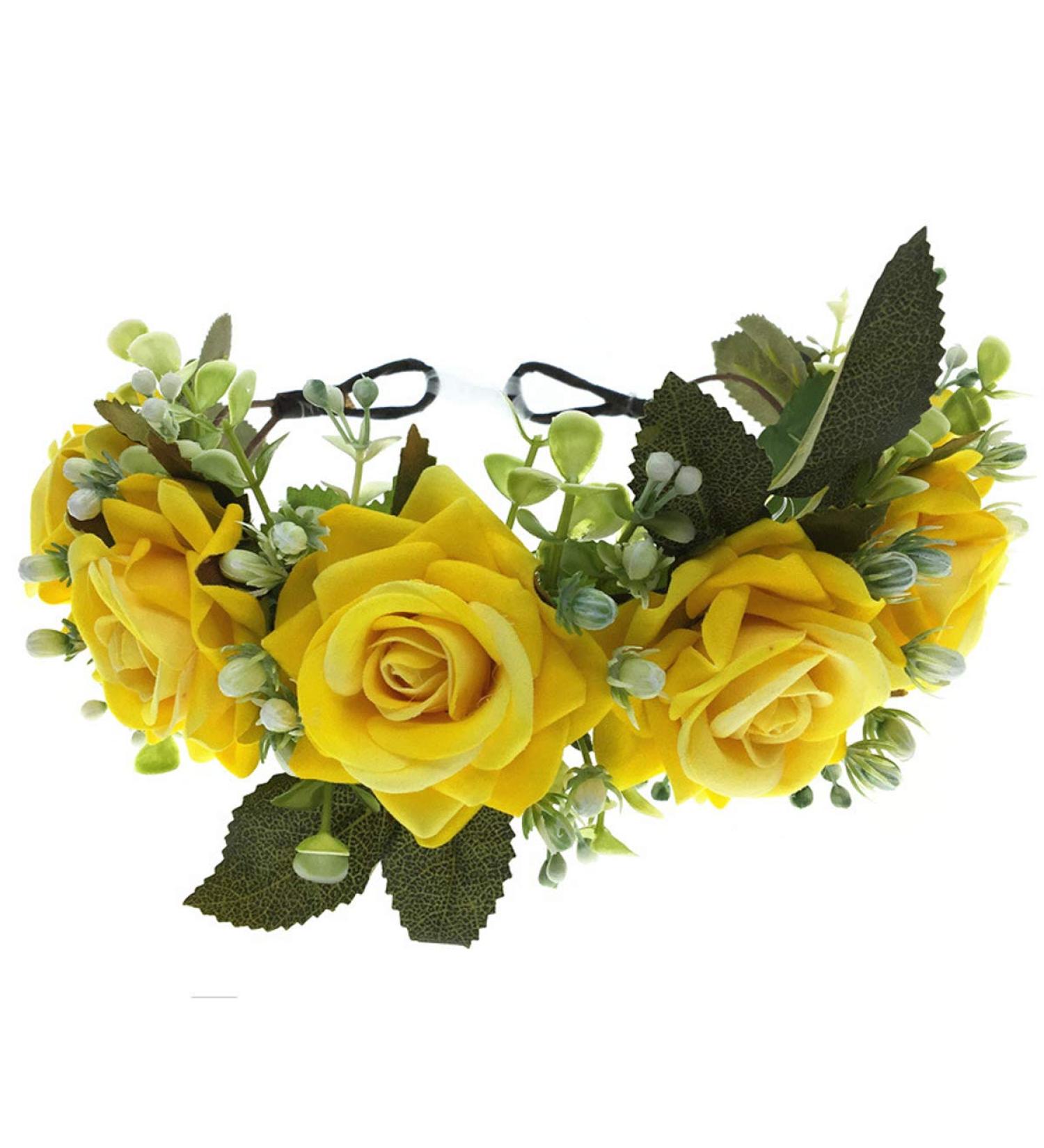 DreamLily Maternity Woodland Photo Shoot Flower Crown Headband - A-Rose Yellow - Buy Online on GoSupps.com