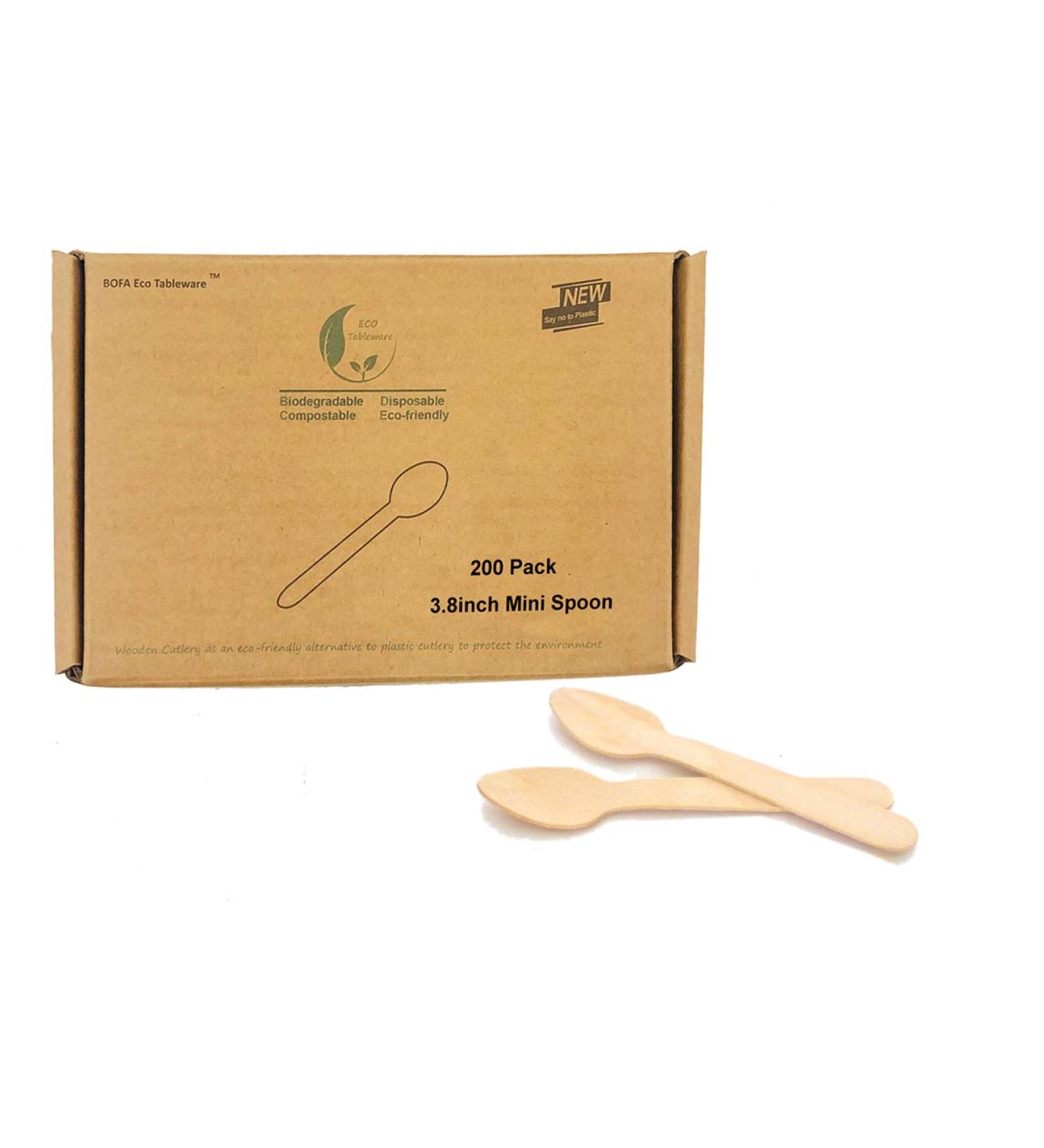 Mini Ice Cream Wooden Spoons 200 Counts 3.8" Disposable Wooden Spoons Yogurt Dessert Tasting Sampling Spoons Small Wooden Spoons 100% Biodegradable Compostable and Eco Friendly 017c - Buy Online on GoSupps.com