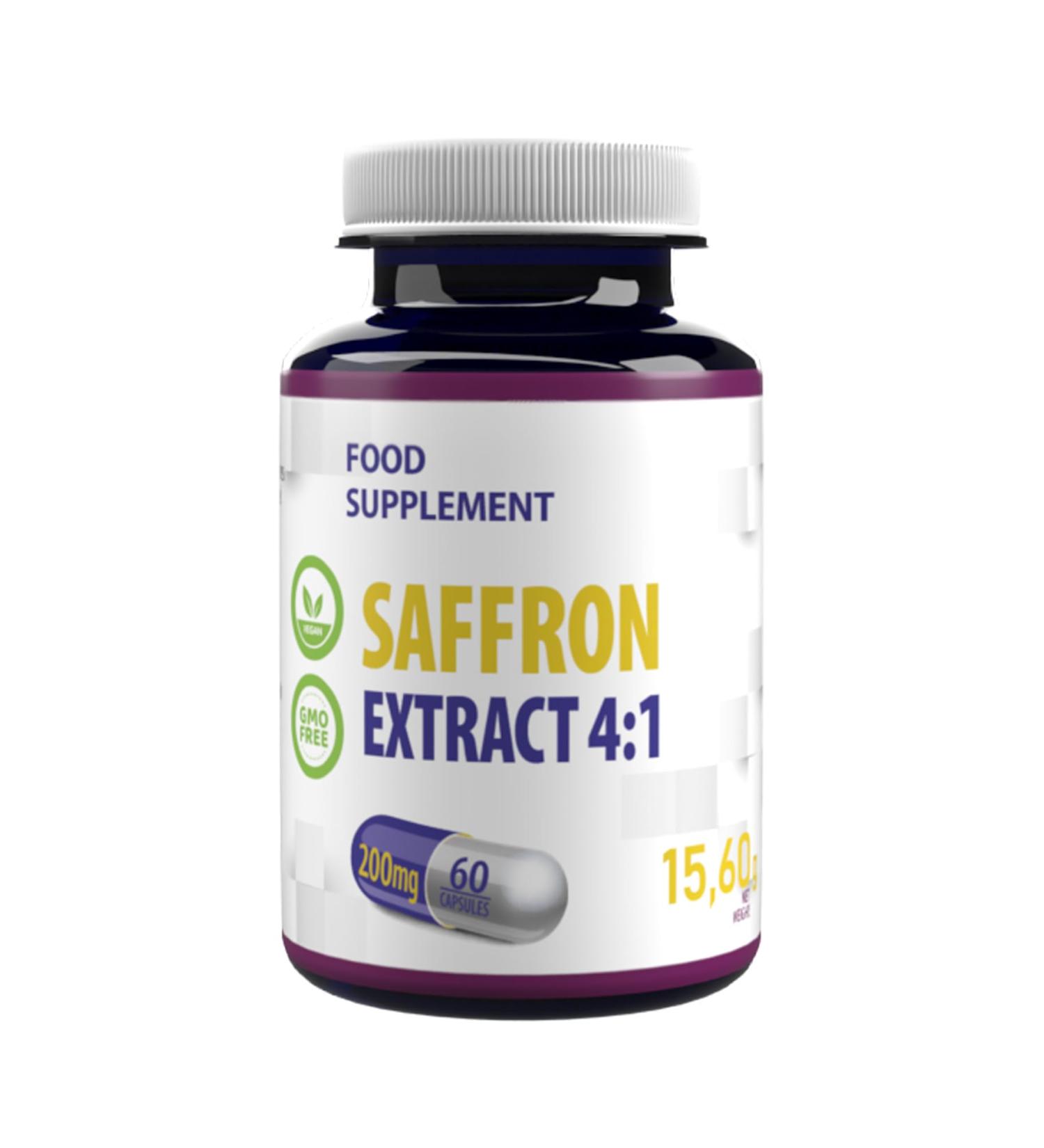 Saffron Supplement 800mg Equivalent (200mg of 4:1 extract) 60 vegan capsules Saffron - Buy Online on GoSupps.com