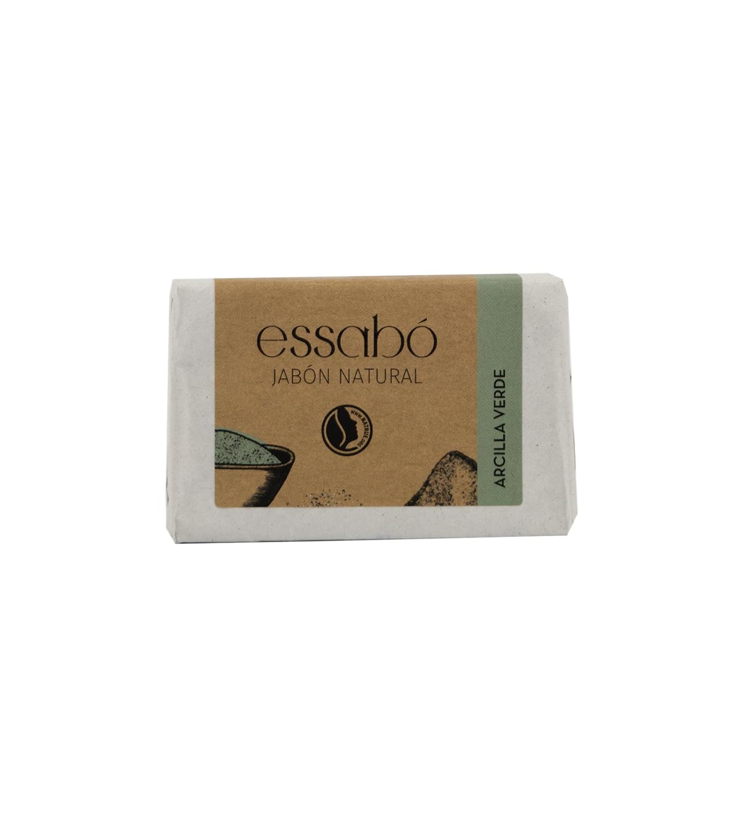  ESSABO Essab 100% Natural Green Clay Soap with Coconut Oil Softens and Relieves Skin Oily and Radiant Skin Citronella Essential Oil Extract 100g - Buy Online on GoSupps.com