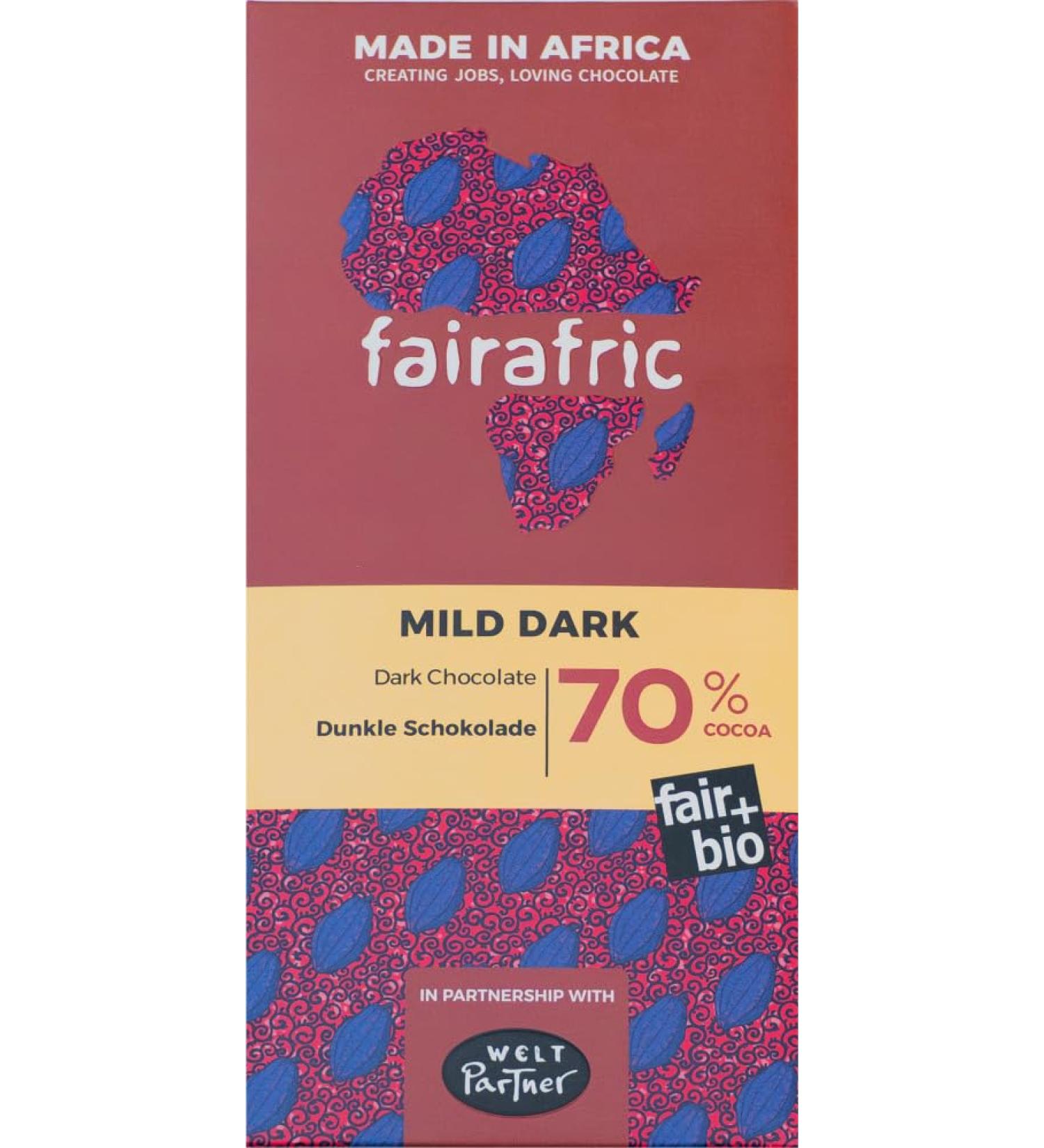 fairafric fairafric 70% organic bitter chocolate (6 x 80 g)