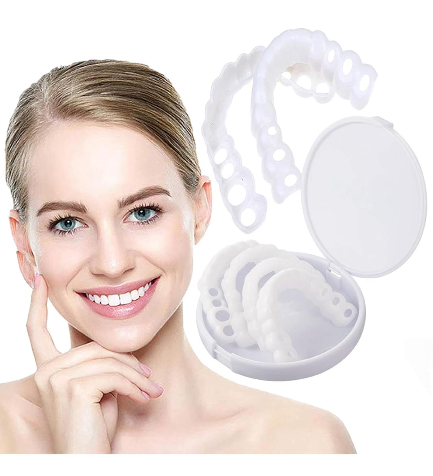 Fluktrix Temporary Tooth Whitening Veneers - 2 Pairs of Cosmetic Artificial Teeth for Men & Women - Confident Smile Boosting Dentures - Buy Online on GoSupps.com