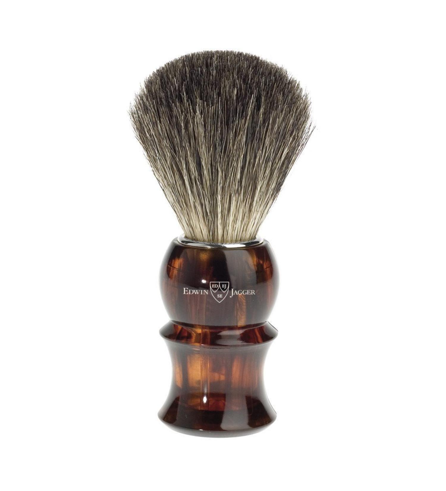 Edwin Jagger shaving brush Pure Badger. Mango concha. Turtle shell