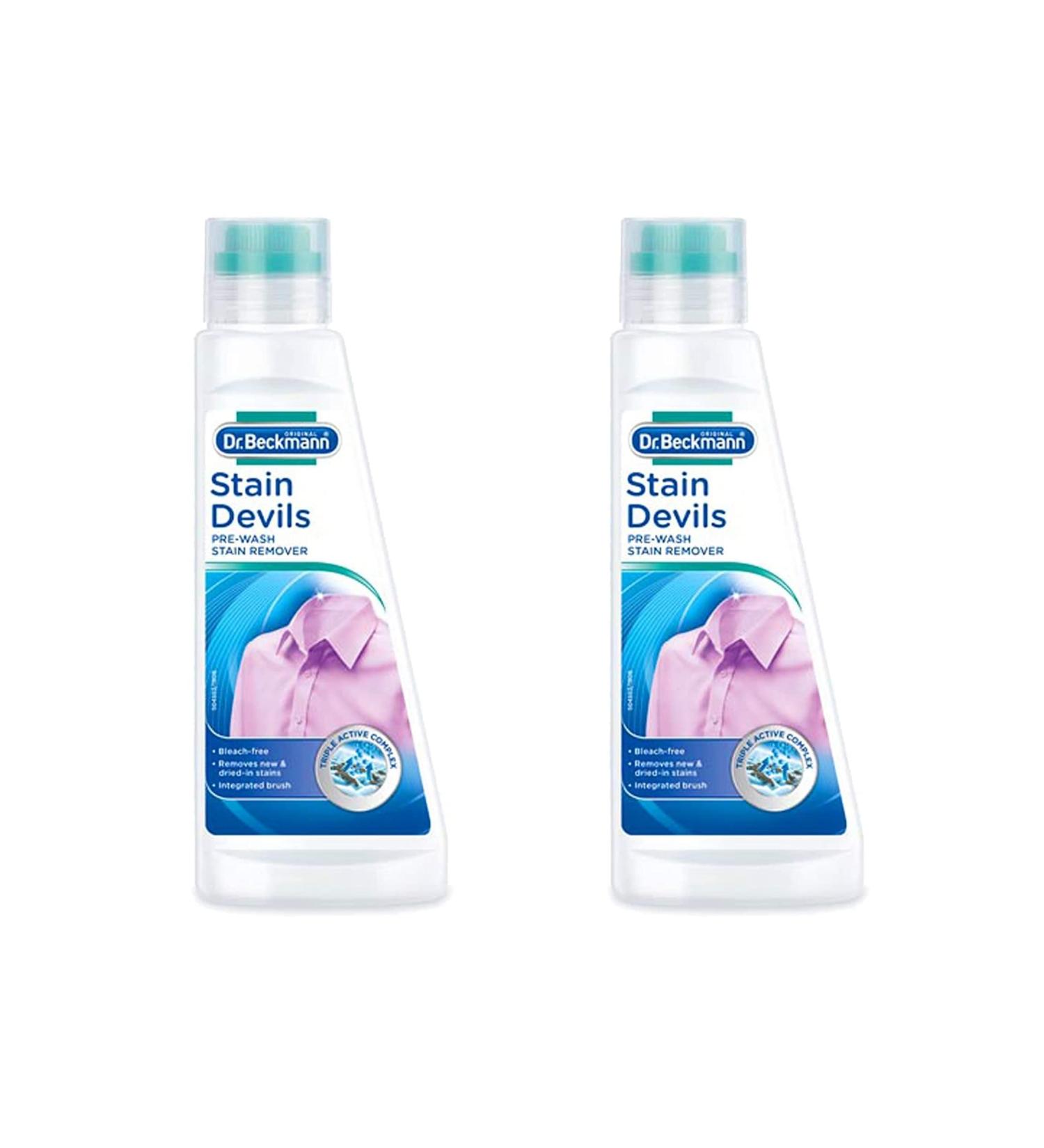 Dr Beckmann Stain Devils Pre-Wash Bleach Free Stain Remover (2 x 250ml) - Buy Online on GoSupps.com