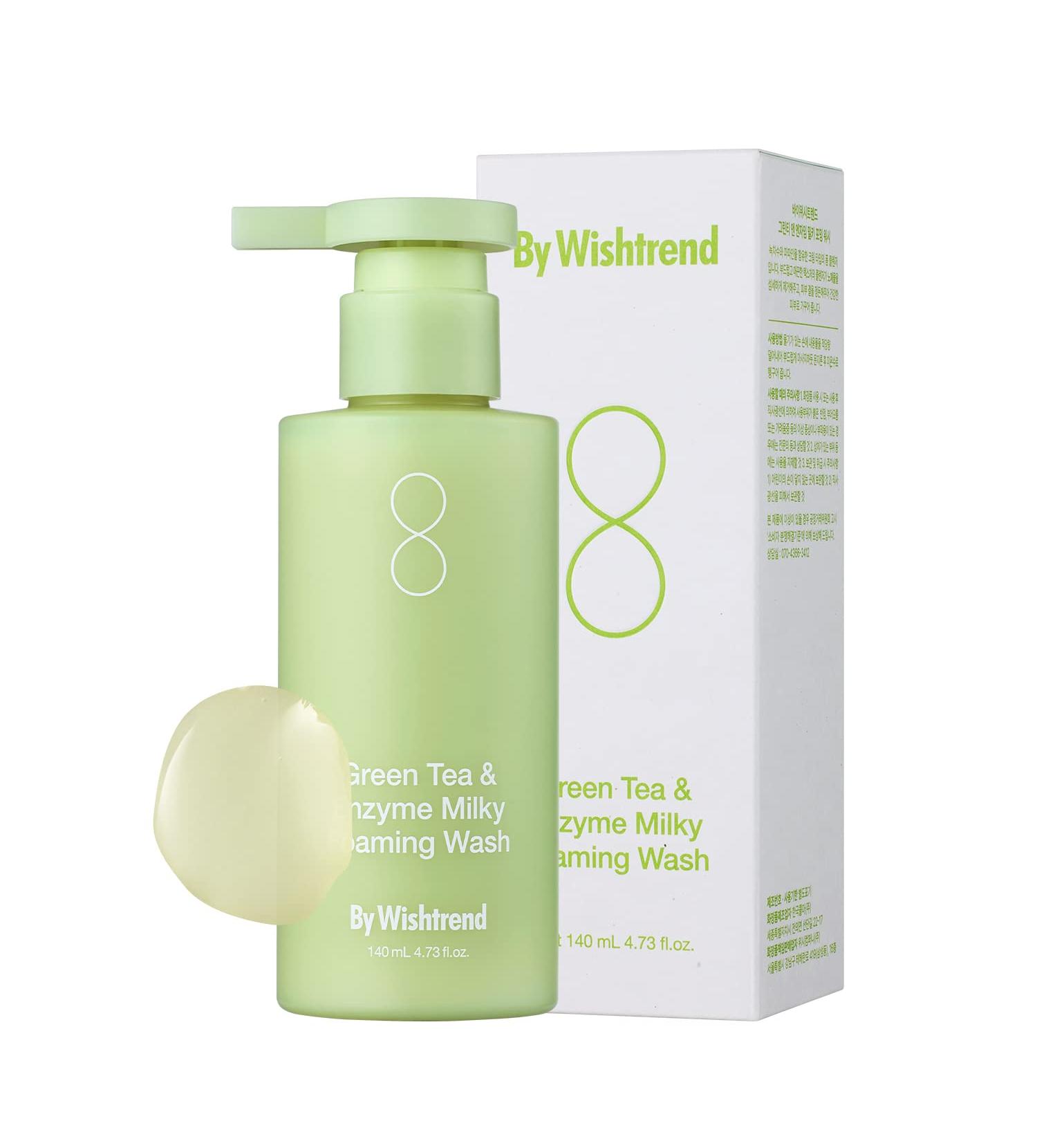 Buy BY WISHTREND Green Tea & Enzyme Milky Foaming Wash 140g | Hydrating & Pore Cleansing for Sensitive Skin - International Shipping Available - Buy Online on GoSupps.com