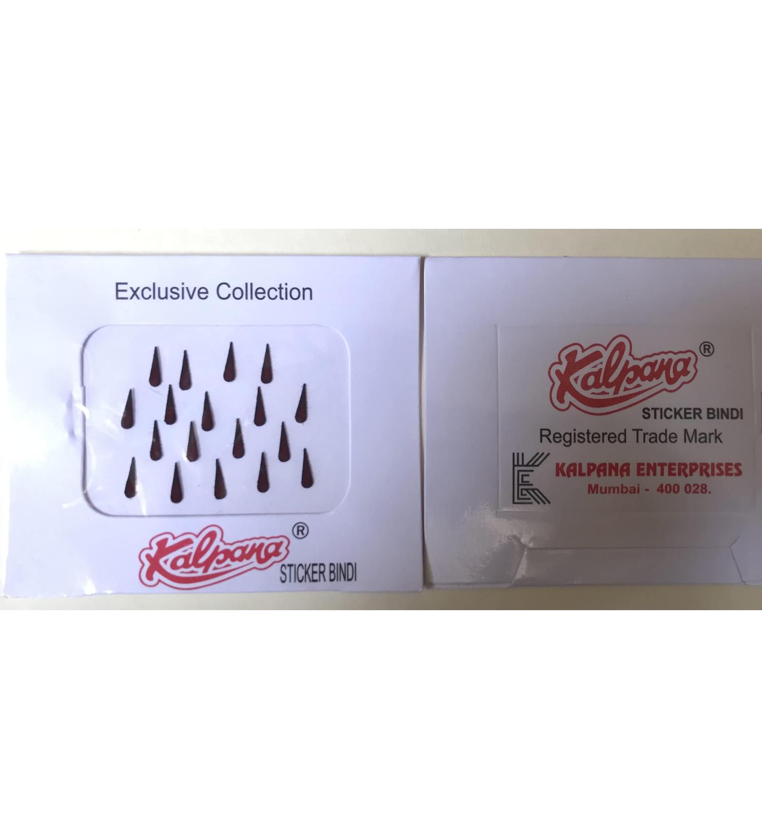 Buy Kalpana Card Bindi Long Tilak - Maroon with Black Border (9) | International Shipping Available - Buy Online on GoSupps.com