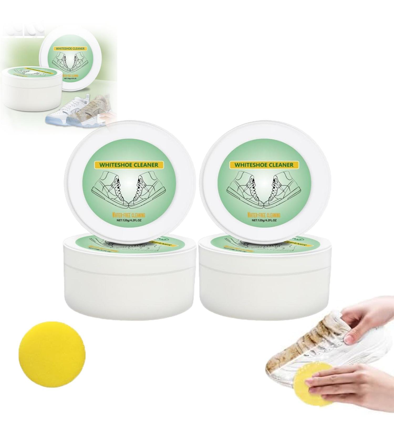 White Shoe Cleaner 120g White Shoe Cleaning Cream White Shoes Cleaning Multi-Functional Shoe Cleaning and Stain Removal Cream Water-Free Cleaning with Sponge (2PCS) - Buy Online on GoSupps.com