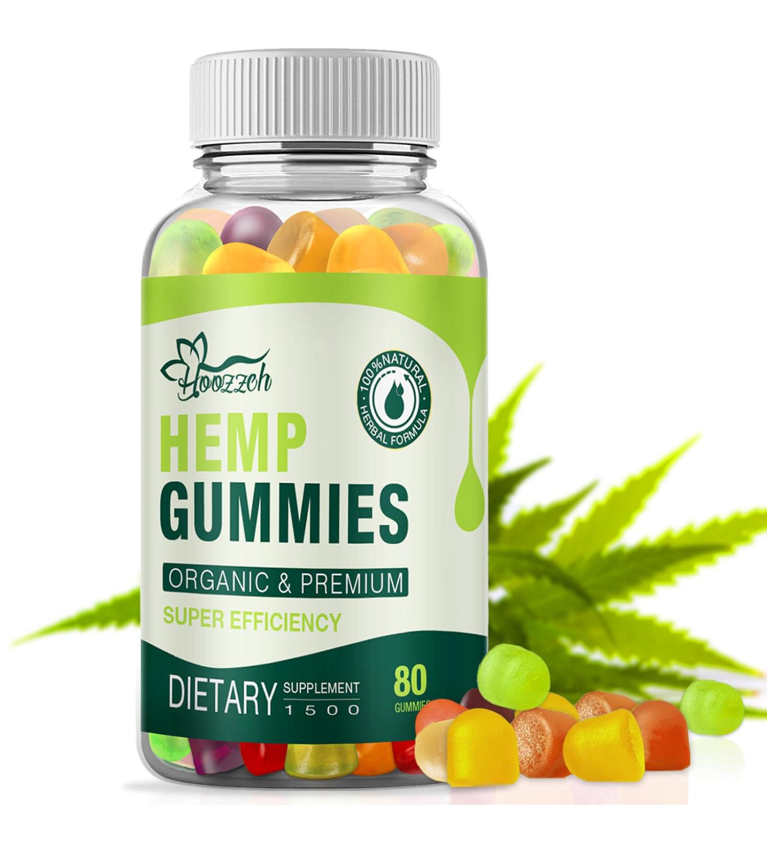 Organic Hemp Gummies High Potency Hemp Oil Extract Advanced Extra Strengthfor Pain Sleep Anxiety Relief Pure Natural Plant Edible Gummy Low Sugar for Adults 1-Pack - Buy Online on GoSupps.com