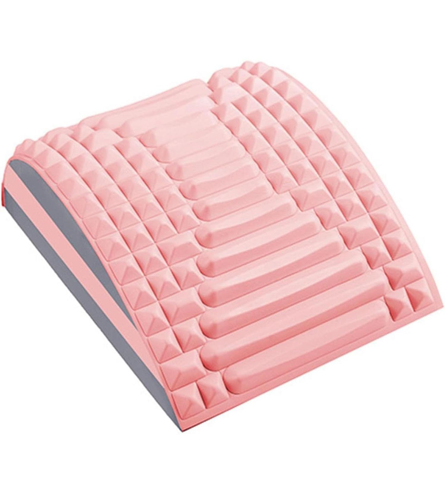 Enhance Comfort: Pink Neck & Back Stretcher Massage Pillows for Lumbar Support & Spine Pain Relief - Buy Online on GoSupps.com