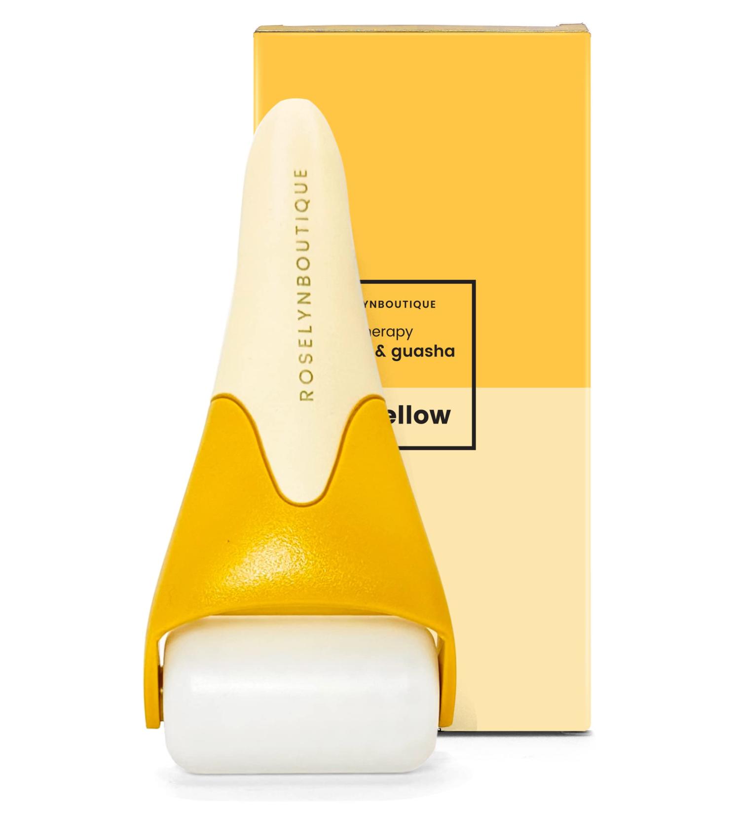 ROSELYNBOUTIQUE Ice Roller for Face - Reduce Wrinkles & Puffiness | Facial Skin Care Tool for Men & Women - Perfect Self-Care Gift (Yellow - Buy Online on GoSupps.com