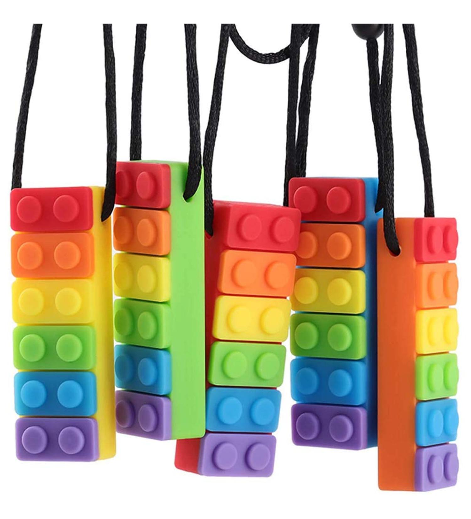 Gmuret Baby Teether Necklace - Silicone Teething Toys for Autism | 5 Pack Rainbow Pendant - Buy Online on GoSupps.com