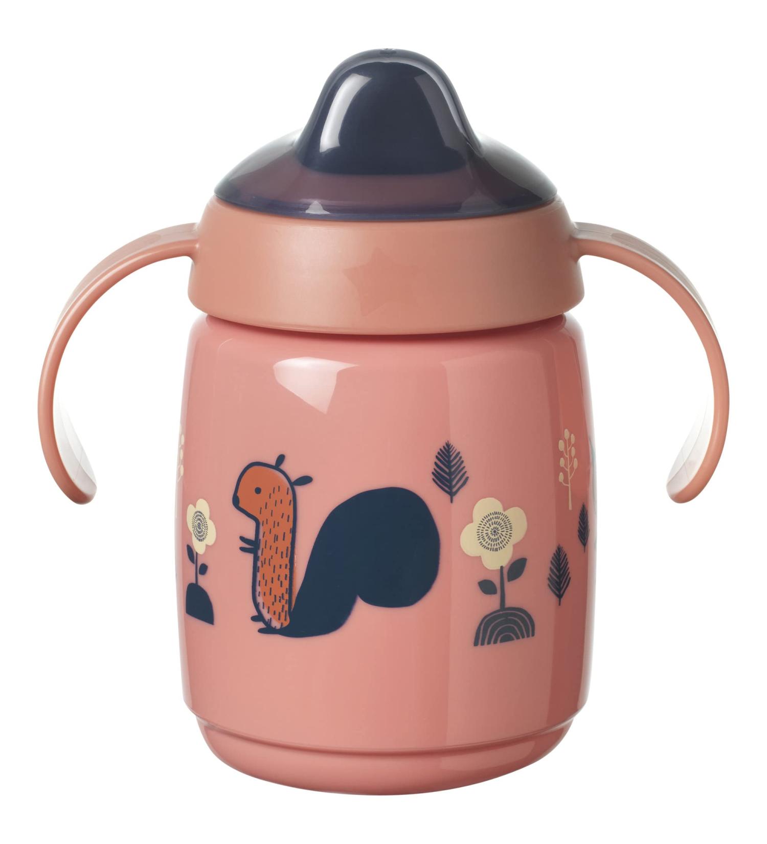 Tommee Tippee Superstar Sippee Trainer Sippy Cup with INTELLIVALVE Leak-Proof Technology, BACSHIELD Antibacterial Protection - Pink (6m+ 300ml) - Buy Online on GoSupps.com