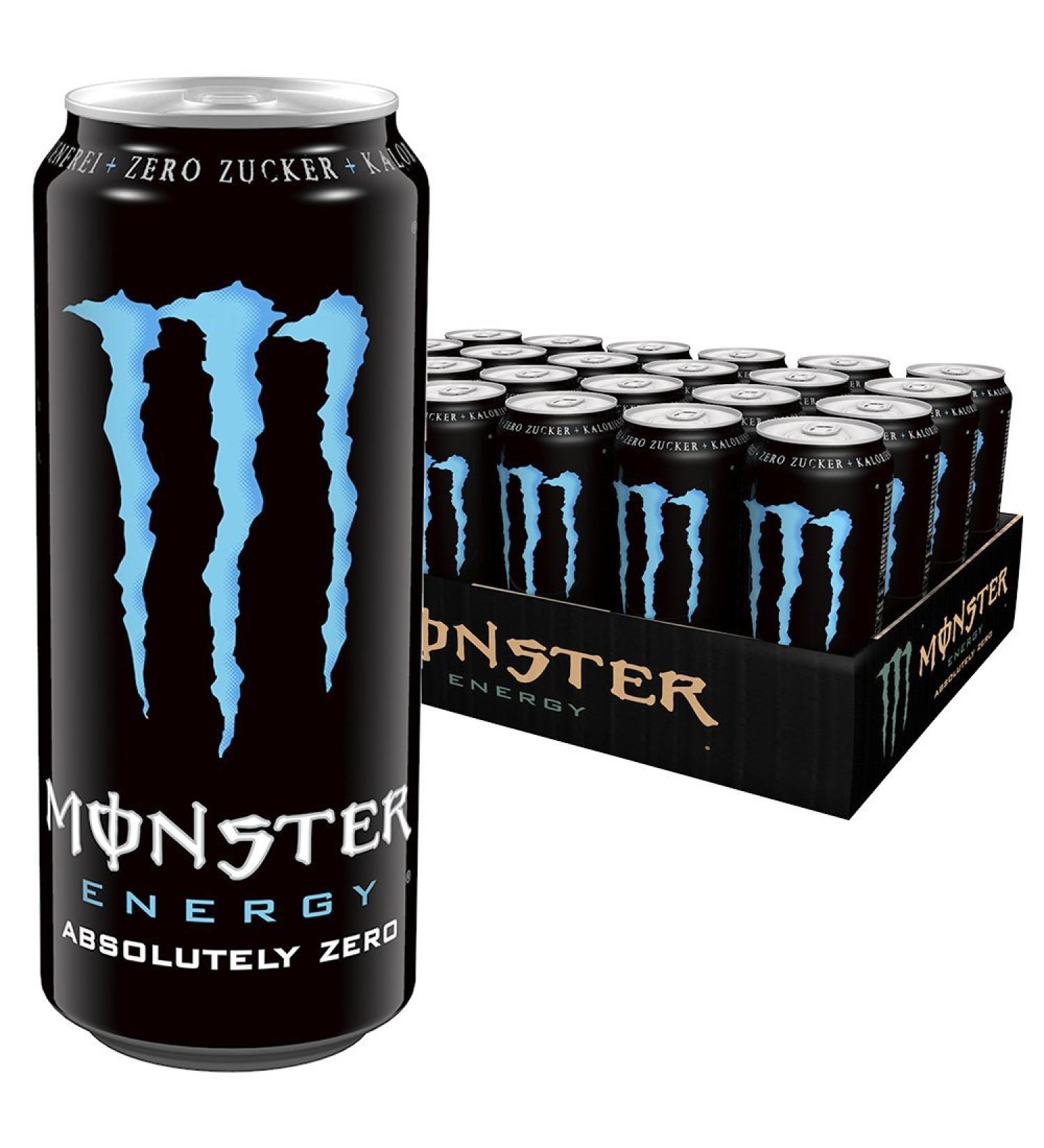 Monster Energy Absolutely Zero energy drink with classic monster taste but zero sugar and zero calories energy pa - Buy Online on GoSupps.com