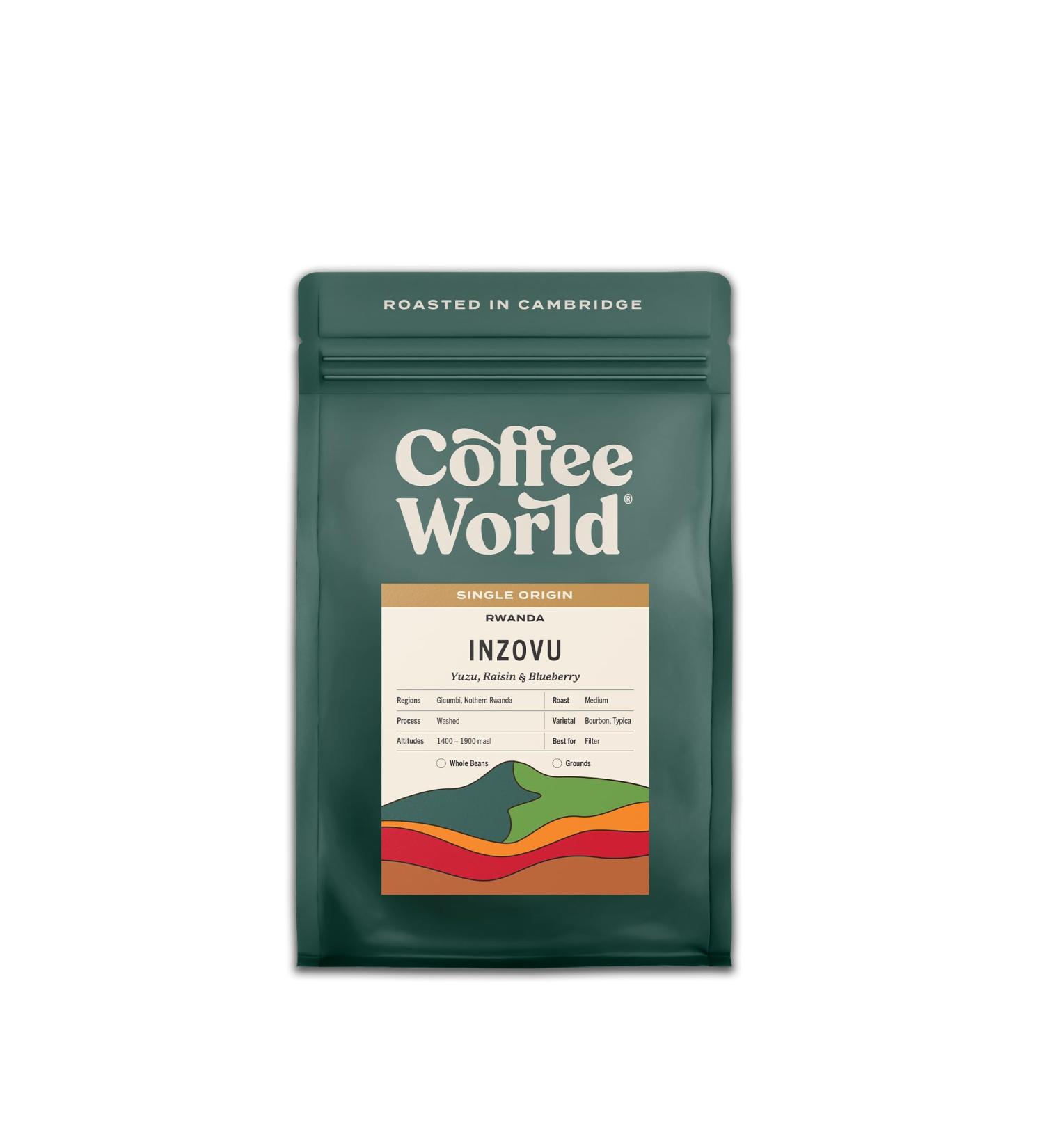 Coffee World | Rwanda Inzovu Single Origin UK Roasted Whole Coffee Beans - Perfect Brewing for Caf s Businesses Shops & Home Users (Coffee Beans 250g) - Buy Online on GoSupps.com
