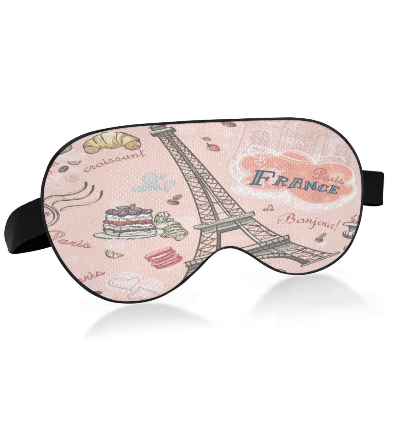 Paris Eiffel Tower Sleep Mask - Adjustable Comfortable Eye Mask for Travel & Shift Work - Buy Online on GoSupps.com