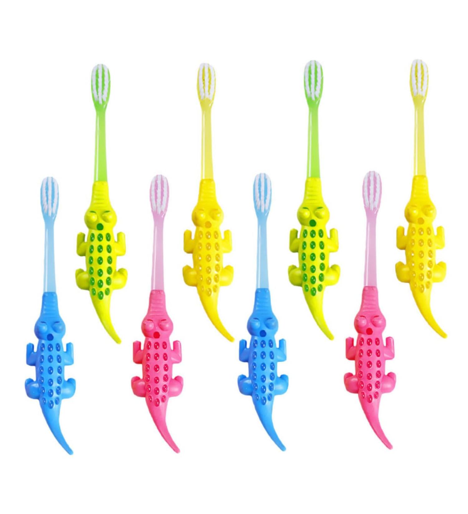 Buy Tovinanna 8-Pack Cartoon Animal Toothbrushes Eco-Friendly Wooden Kids Toothbrushes for Brightening & Oral Care - Buy Online on GoSupps.com