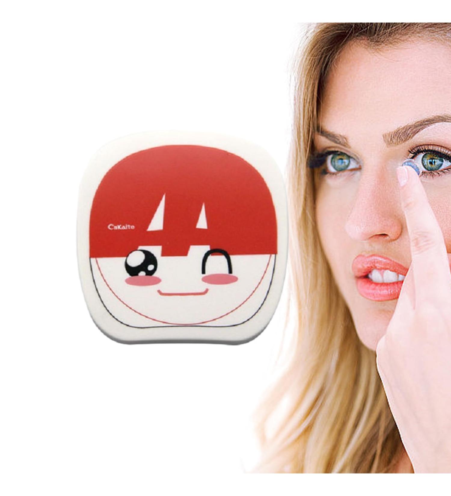 WHRCY Cute Cartoon Contact Lens Box - Mini Set for Soaking & Outdoor Use | Perfect Lens Holder & Container - Buy Online on GoSupps.com