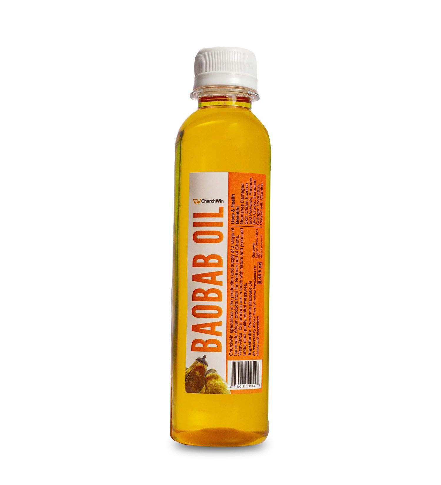 Churchwin Organic Baobab Oil 100% Pure & Natural Cold Pressed for Dry Skin, Hair, and Nails - 8.45 Fl Oz - Buy Online on GoSupps.com