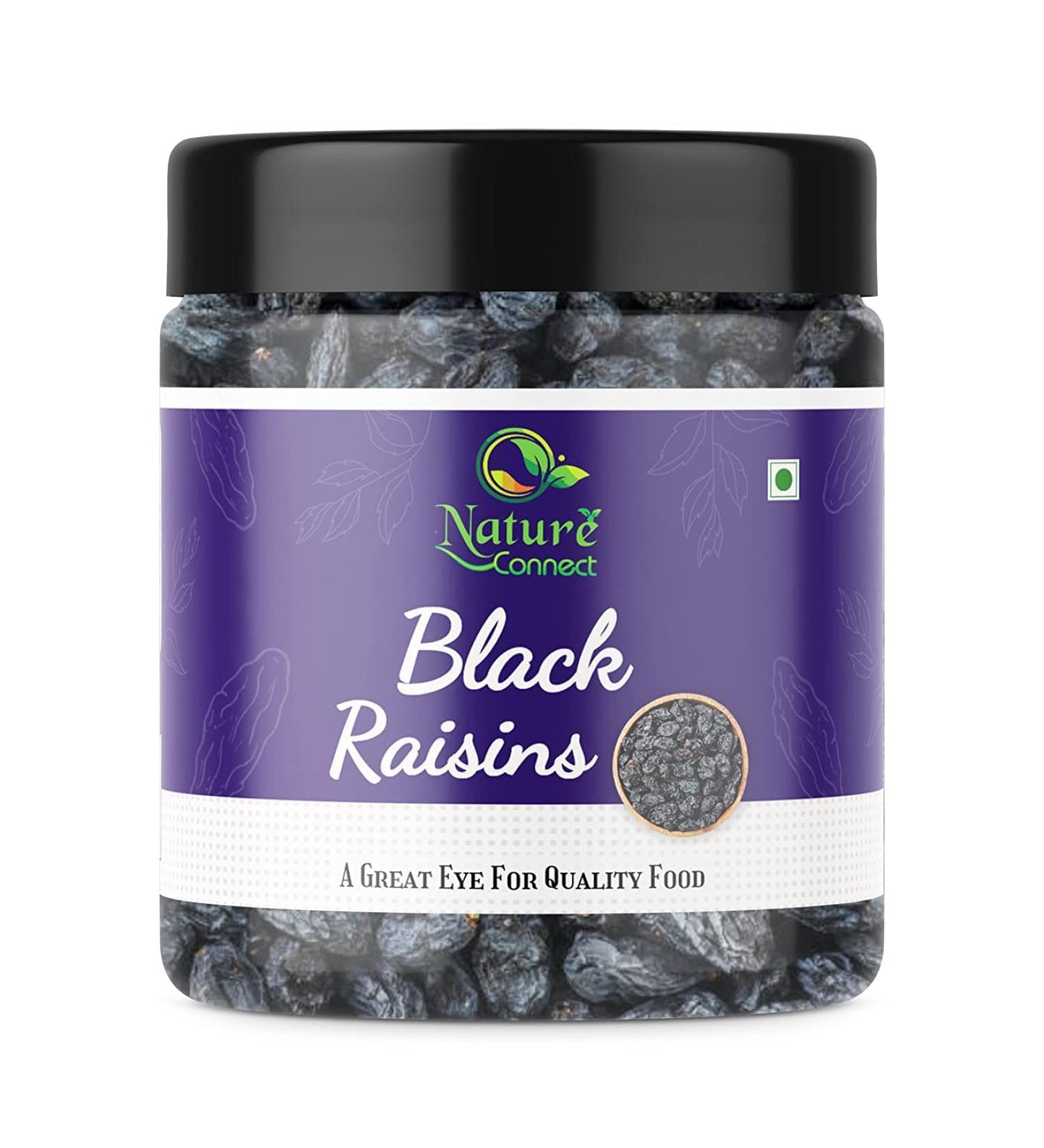 Nature Connect Afghani Seedless Black Raisins 200gms | Kali Kismis | Healthy Dry Fruit Dried Kishmish Seeds_Packing May Vary - Buy Online on GoSupps.com