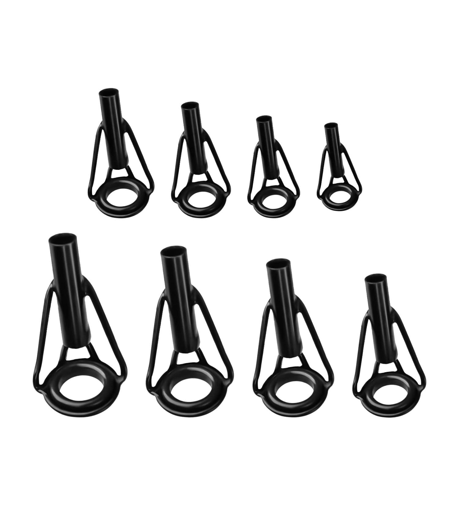 Kinbom 8-Piece Stainless Steel Rod Tips Repair Set - Fishing Rod Guide Rings for Freshwater & Saltwater | Durable Ceramic Repair Kit (Black) - Buy Online on GoSupps.com