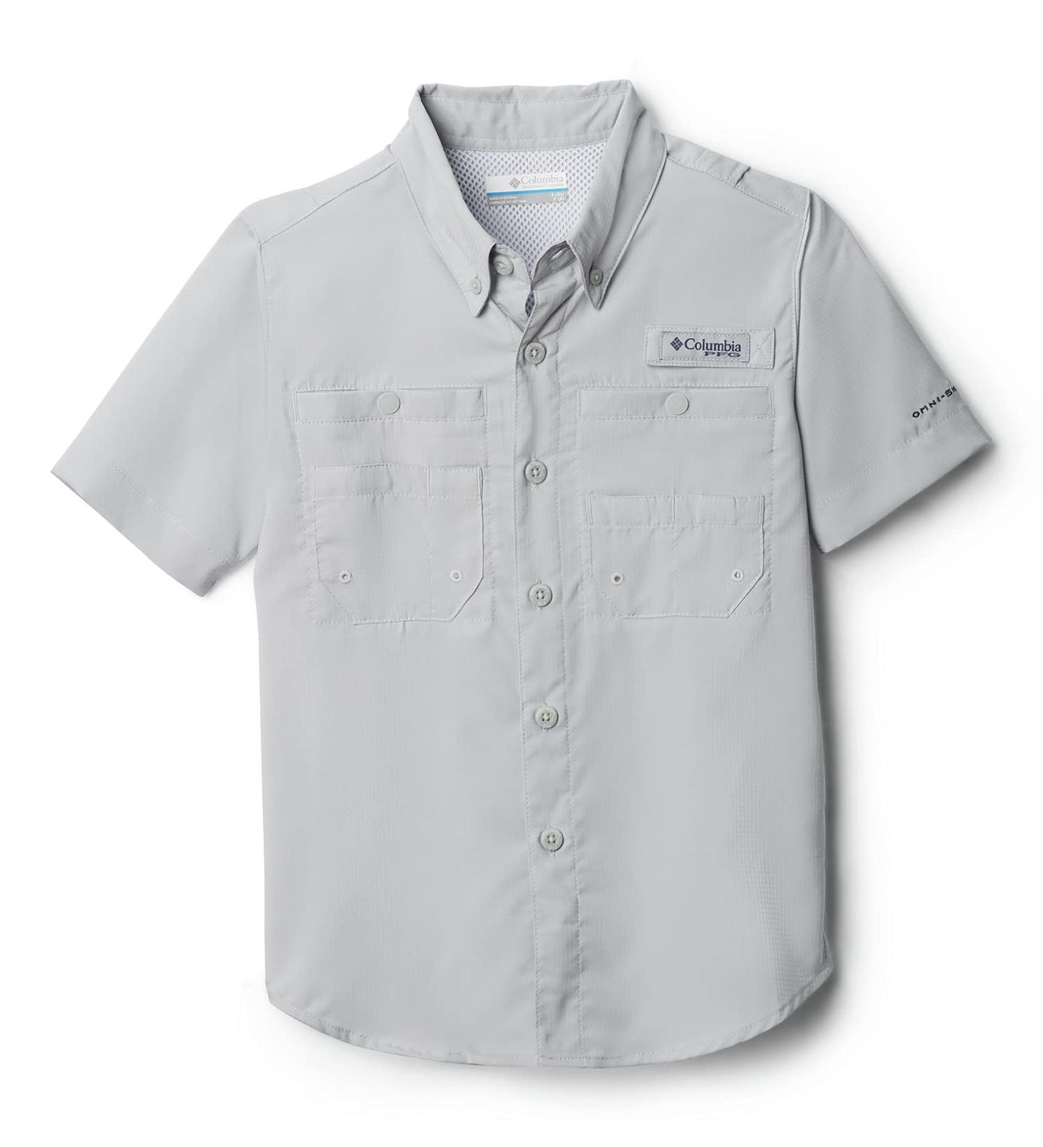 Columbia Boys' Tamiami Short Sleeve Shirt - Cool Grey, X-Small - Buy Online on GoSupps.com