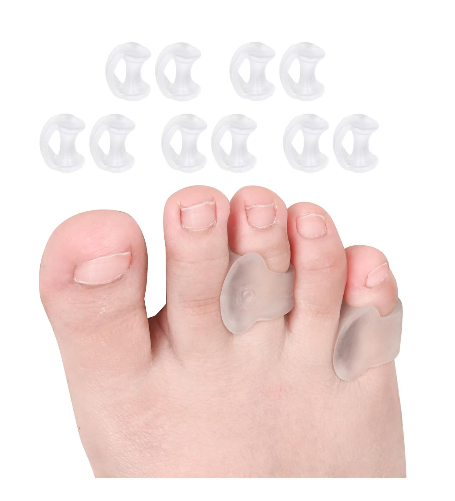 DYKOOK Pinky Toe Separator Gel Toe Spacers Straightener Hammer Toe Corrector for Feet Women and Man 10 Pcs/lot Pinky Toe Bunion Spreaders for Overlapping Toes Women - Buy Online on GoSupps.com