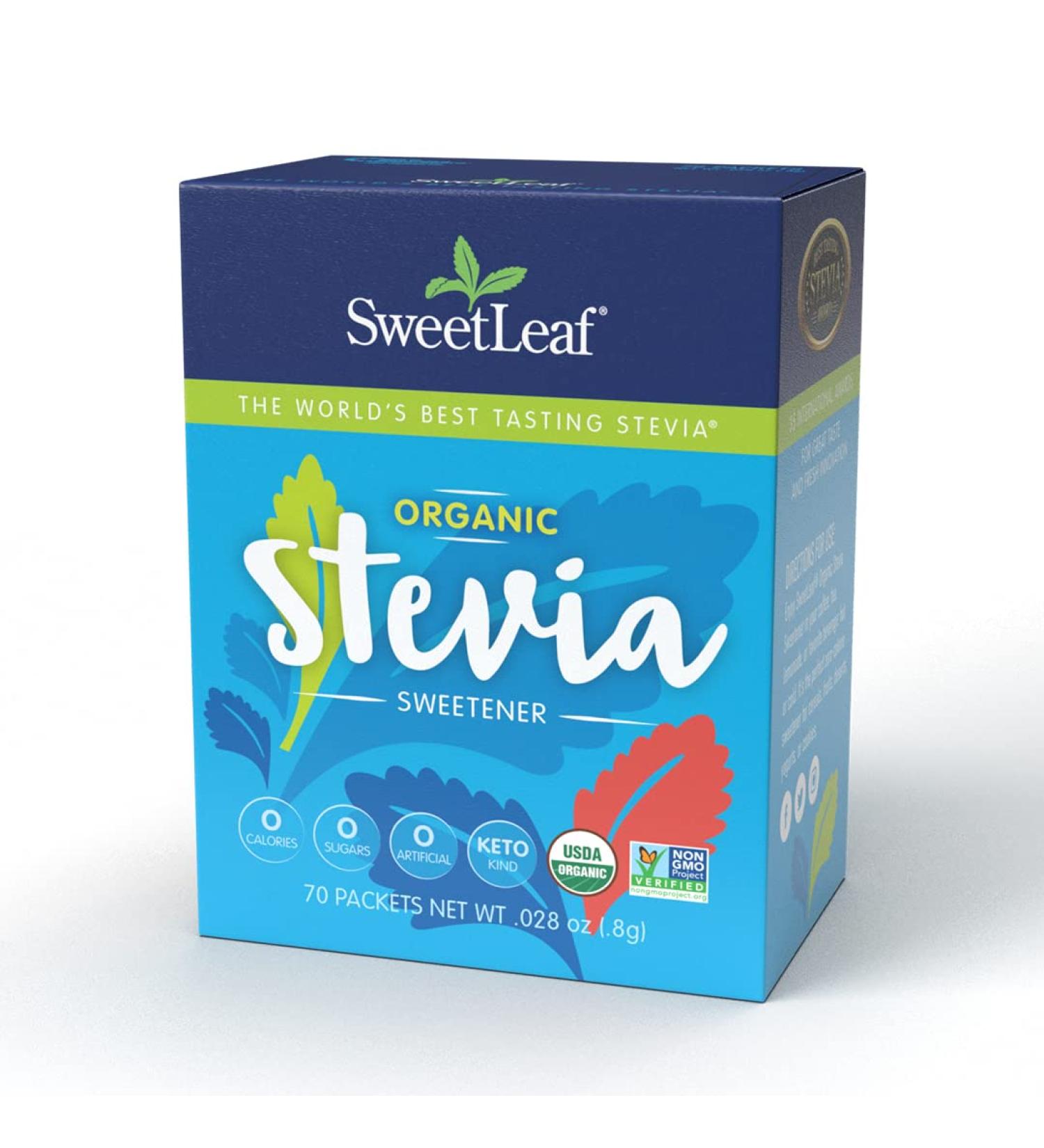 SweetLeaf Organic Stevia Sweetener  70 Count - Buy Online on GoSupps.com