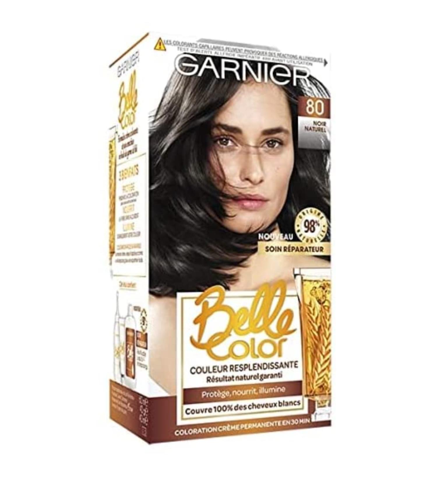 Garnier - Belle Color - Permanent Black Coloring - 80 Natural Black - Buy Online on GoSupps.com
