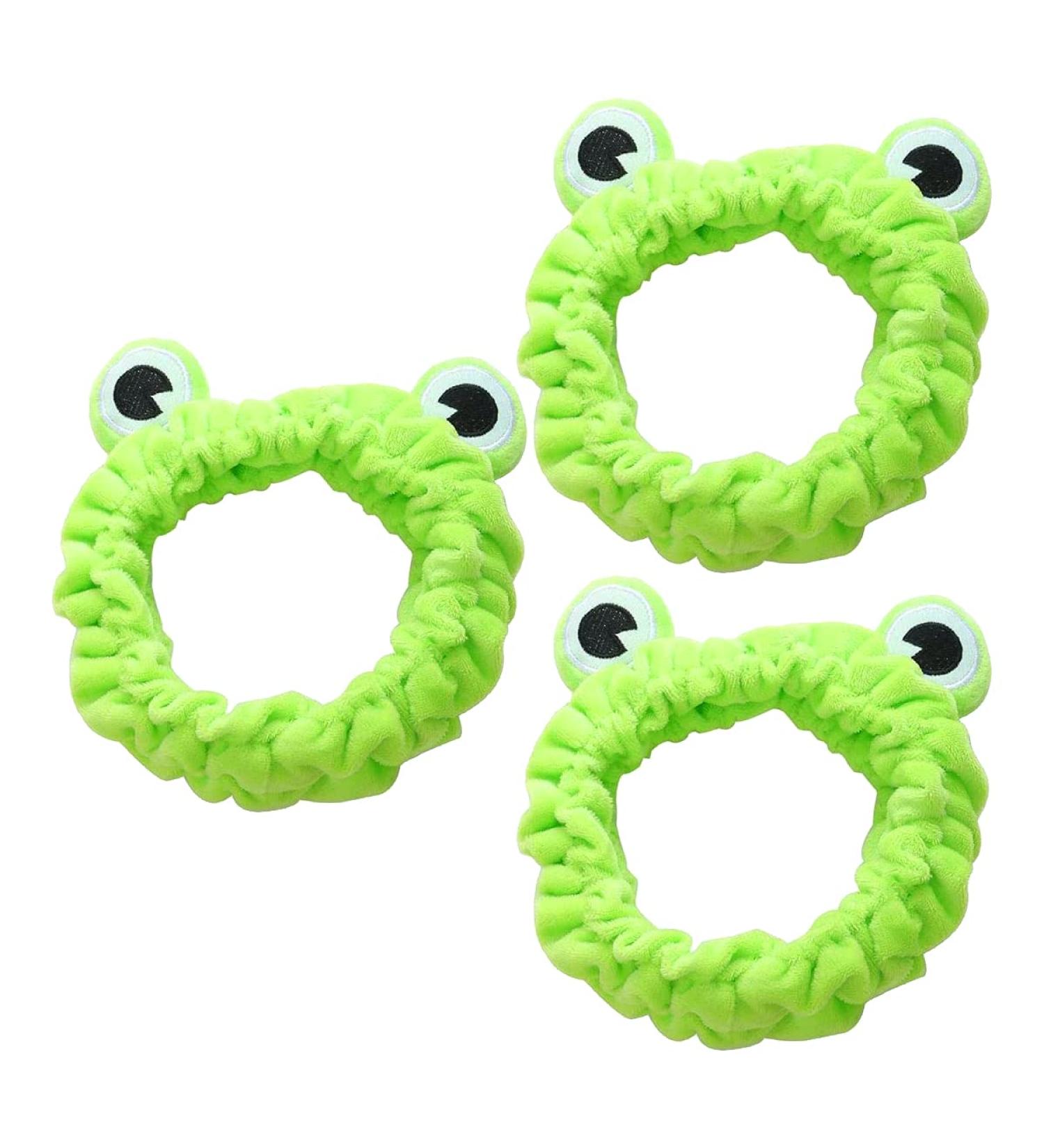 3-Piece Frog Headband Set - Fluffy Elastic Coral Fleece Hair Wraps for Face Washing Spa Yoga & Makeup - Ideal for Running - Buy Online on GoSupps.com