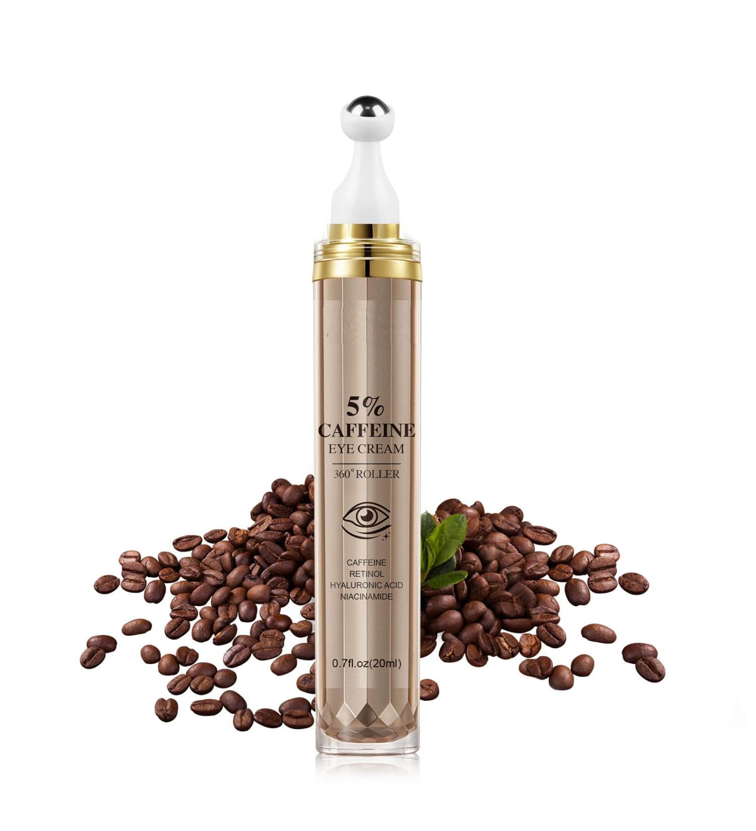 MEITREND Coffee eye serum eye cream against dark circles and bags antiaging eye serum with 360 massage ball remove dark circles eye care for reduced bags wrinkles and fine lines - Buy Online on GoSupps.com