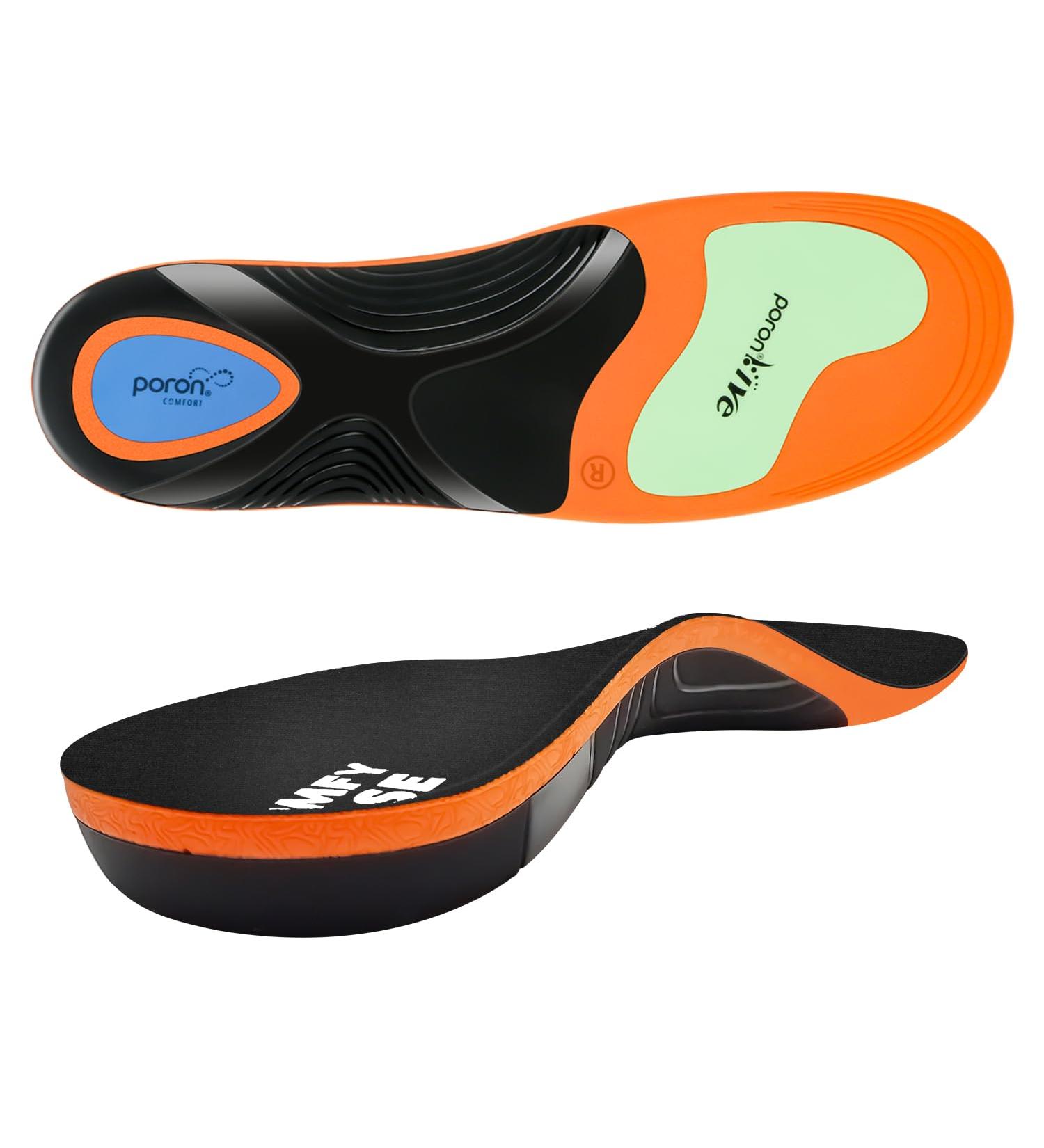 Arch Support Orthotic Insoles for Men & Women - Poron Foam Inserts for Plantar Fasciitis Flat Feet Relief Heavy Duty Comfort for Walking Basketball & Tennis (Sizes: Men 11-12.5 / Women 12-13.5 - Buy Online on GoSupps.com