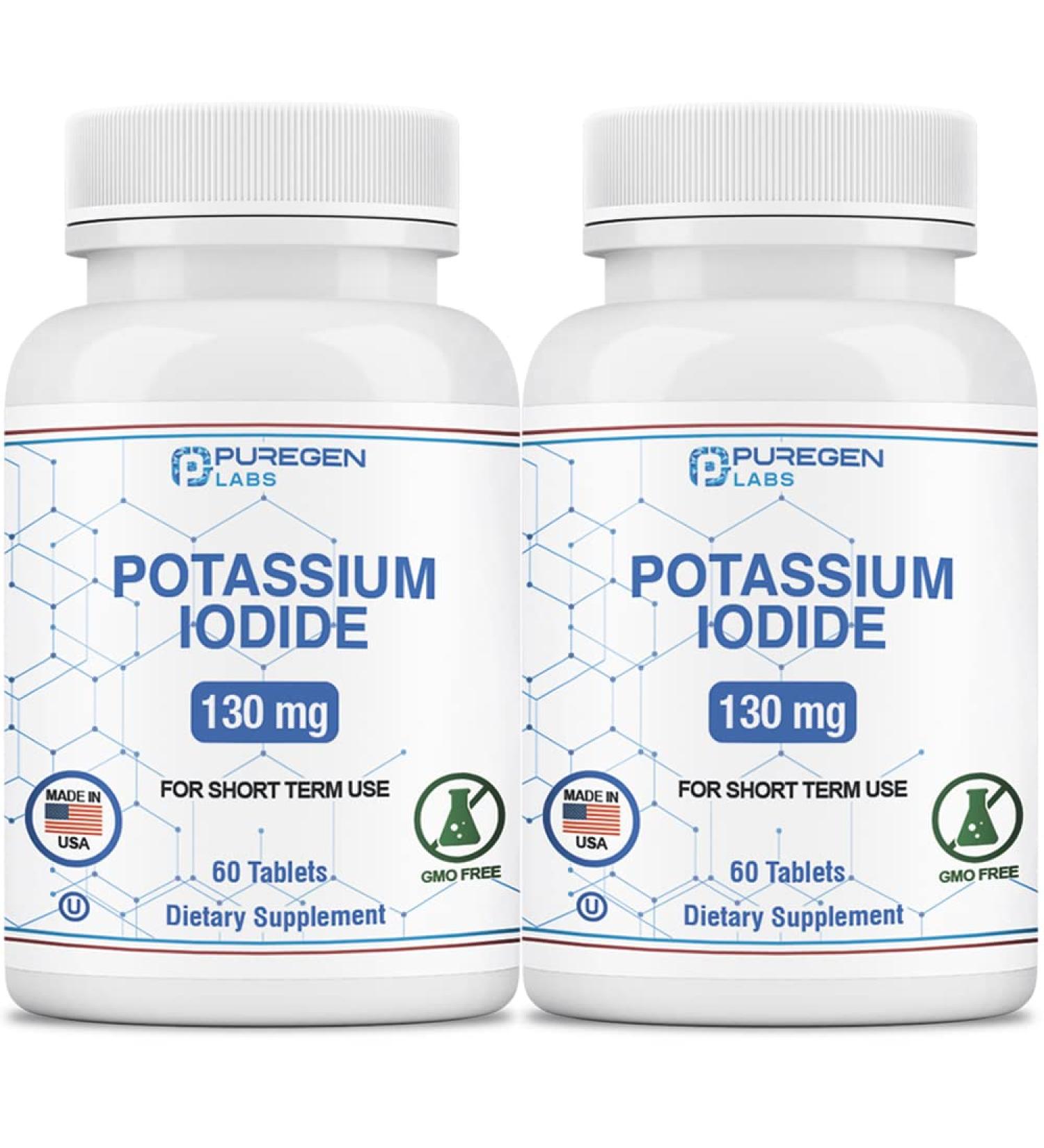 Potassium Iodide 130mg Tablets - 2 Pack | Thyroid Supplement | Kosher Iodine | EXP 07/2025 - 120 Tablets - Buy Online on GoSupps.com