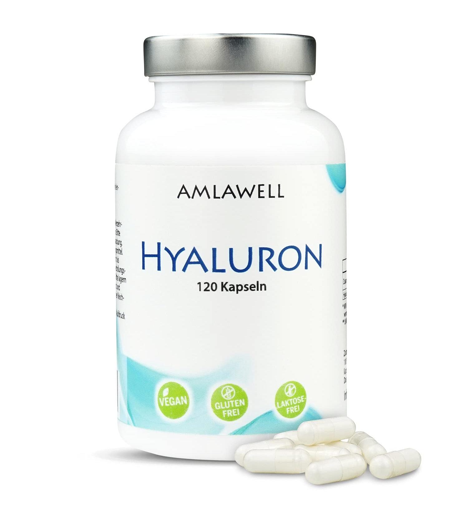  Amlawell Hyaluronic acid capsules - Vegan - Made in Germany - 120 capsules per pack - Buy Online on GoSupps.com