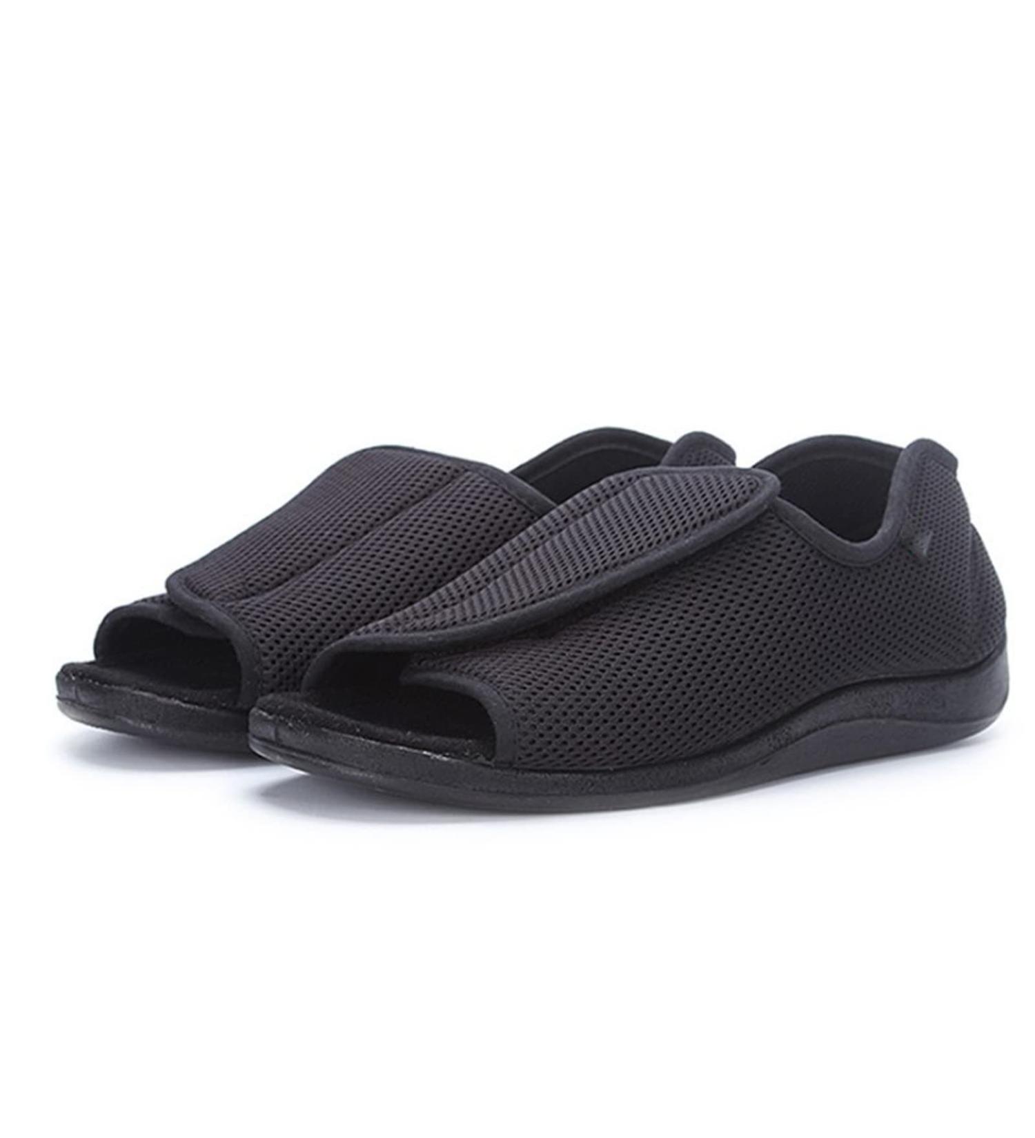 JCJNSL Diabetic Slippers for Men - Adjustable Arthritis Edema Shoes - Non Skid Sole - Black 41 - Buy Online on GoSupps.com