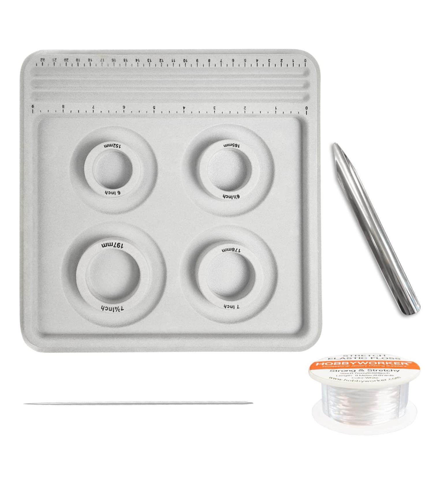 Hobbyworker Bead Board Bracelet Sizer Tool with 4 Round Grooves - Jewelry Making Supplies - Buy Online on GoSupps.com