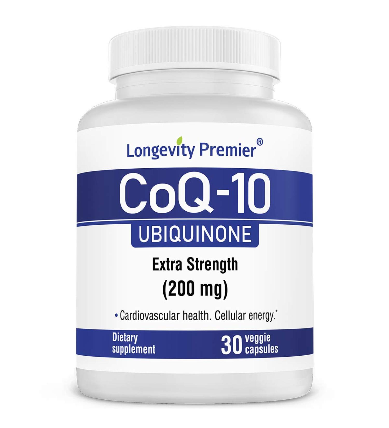 Longevity Premier CoQ10 200mg - Natural Heart & Cellular Health Supplement | Optimize Absorption & Antioxidant Support - Buy Online on GoSupps.com
