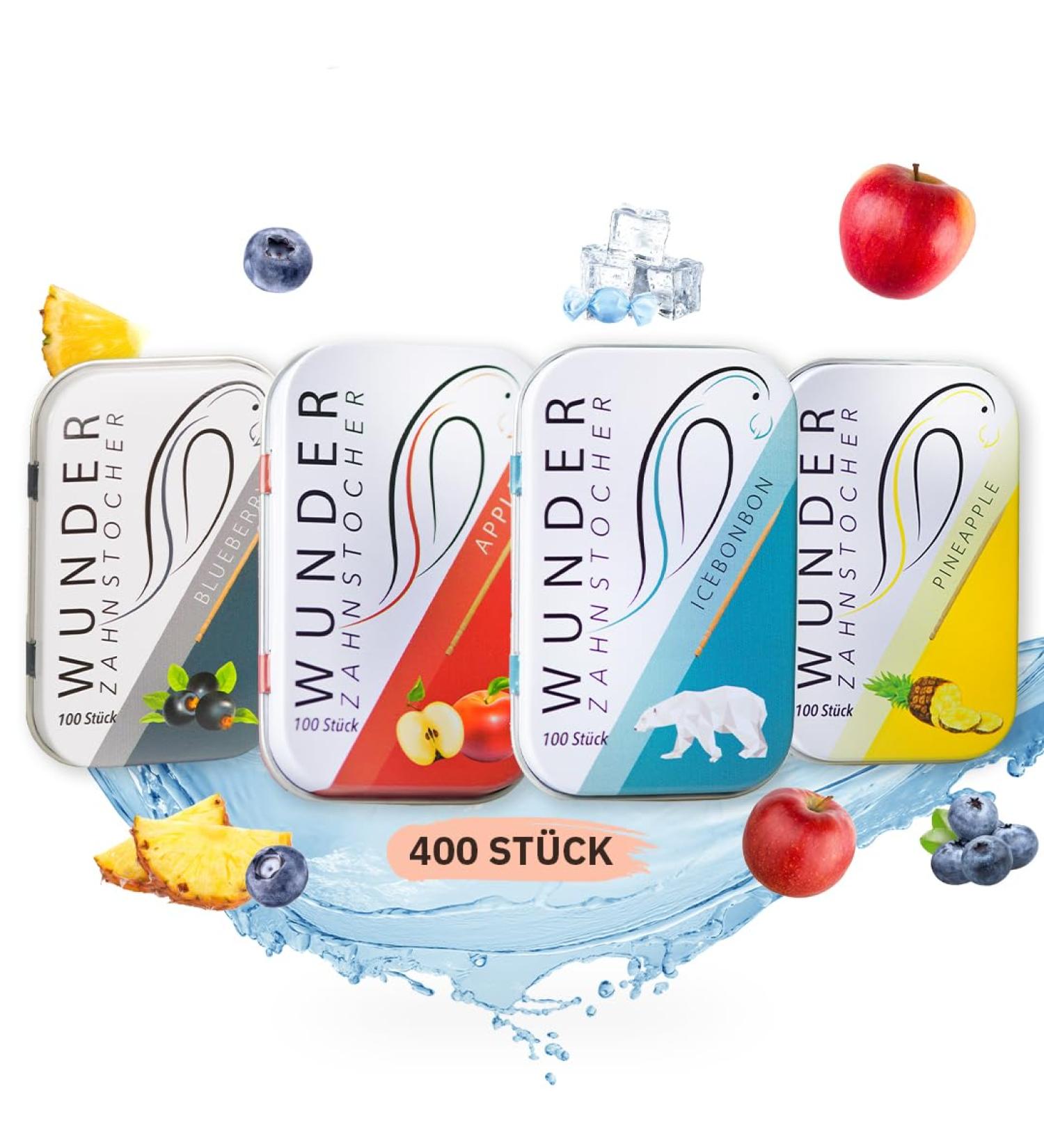 Wondered Toothpick Start Pack - 4 Flavored Vegan Toothpicks for Fresh Breath | Plastic-Free Chewing Gum for Smoking Cessation - Buy Online on GoSupps.com