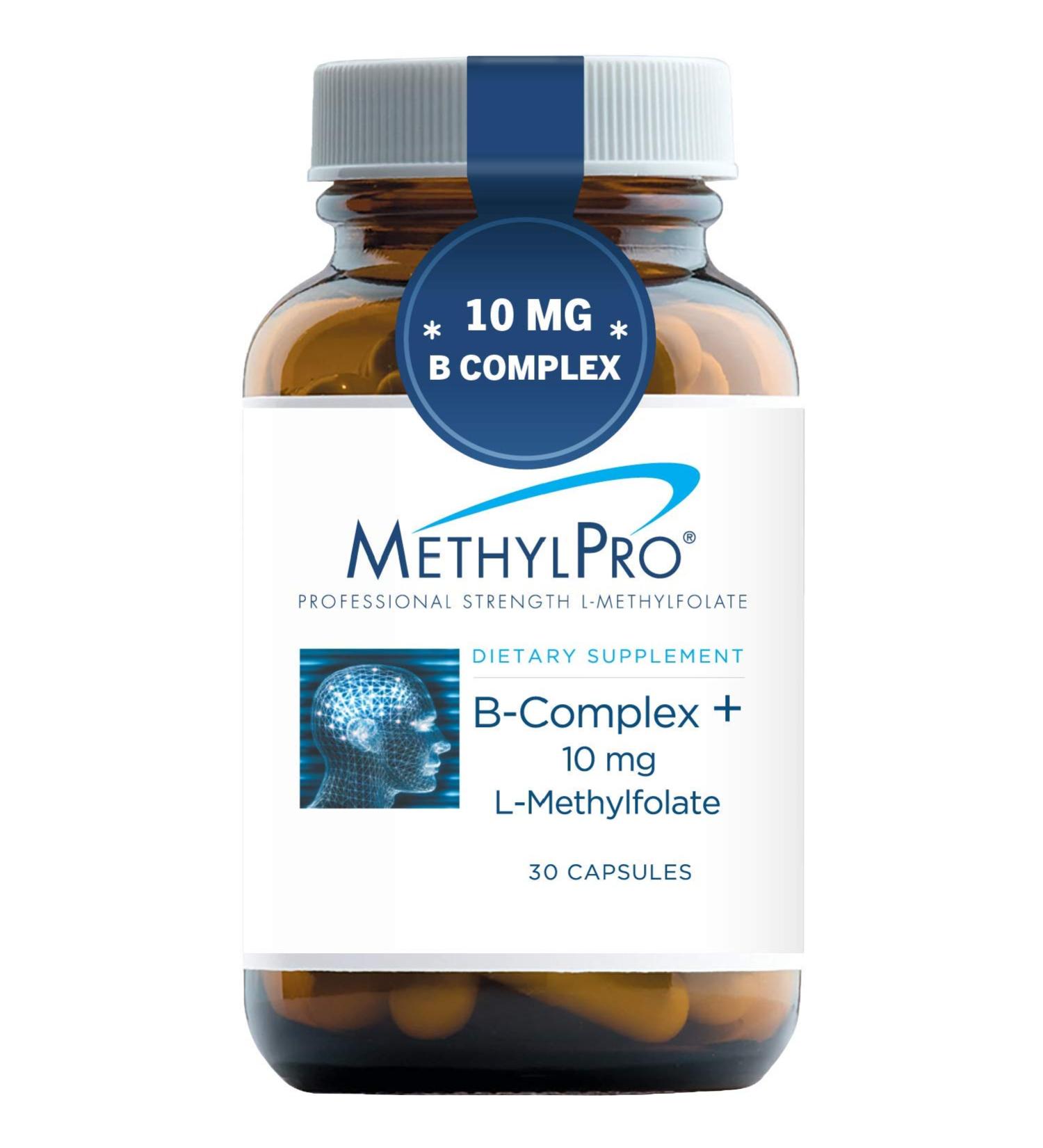 MethylPro B Complex + 10mg L-Methylfolate Capsules - Professional Strength B Vitamins for Energy, Mood & Immune Support | Gluten-Free, Active Methyl B12, Folate & B6 | 30 Count - Buy Online on GoSupps.com