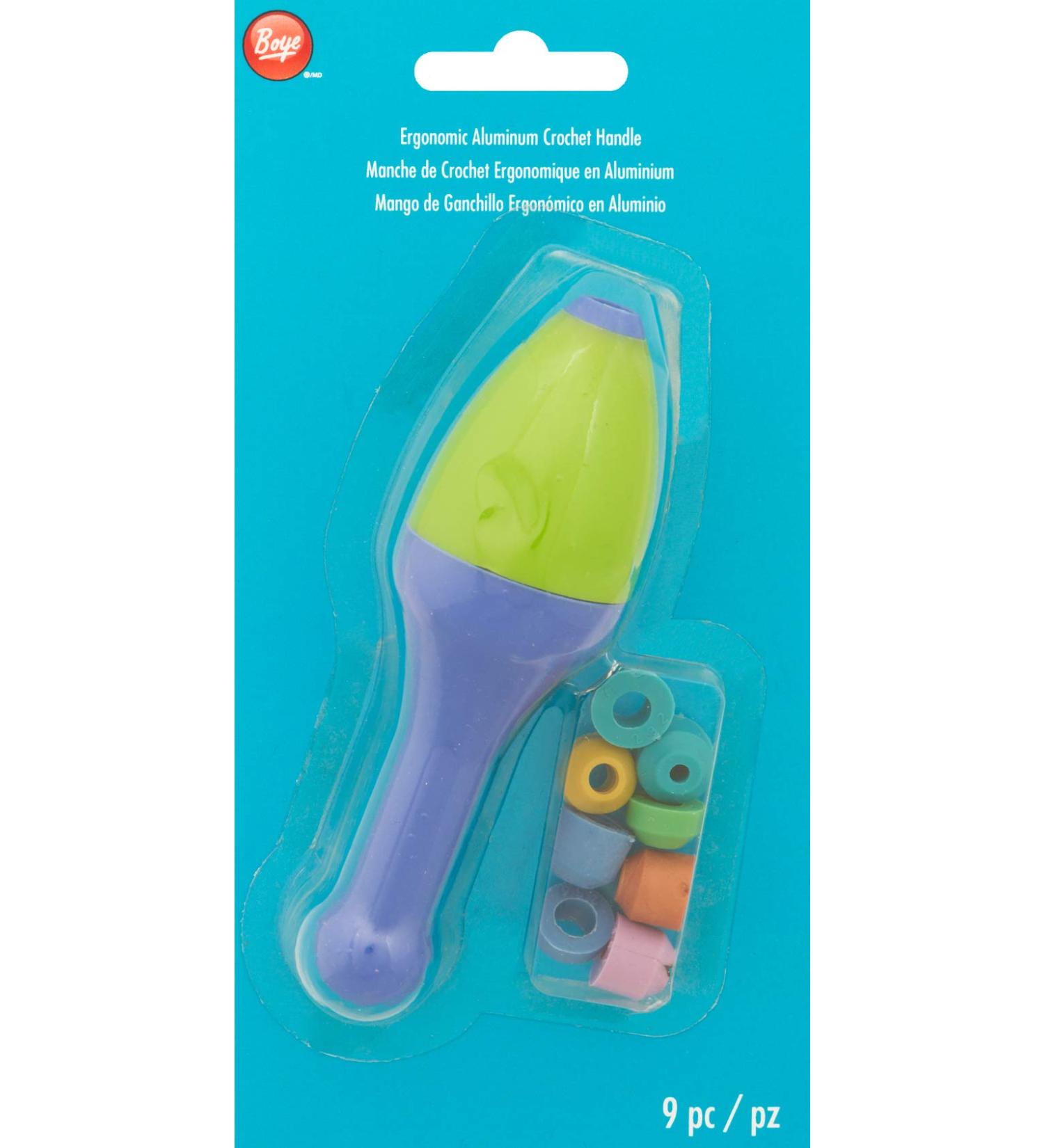 Wrights 3421001001M Boye Ergonomic Crochet Hook Handle4.5'', 4.5'', Purple, Green