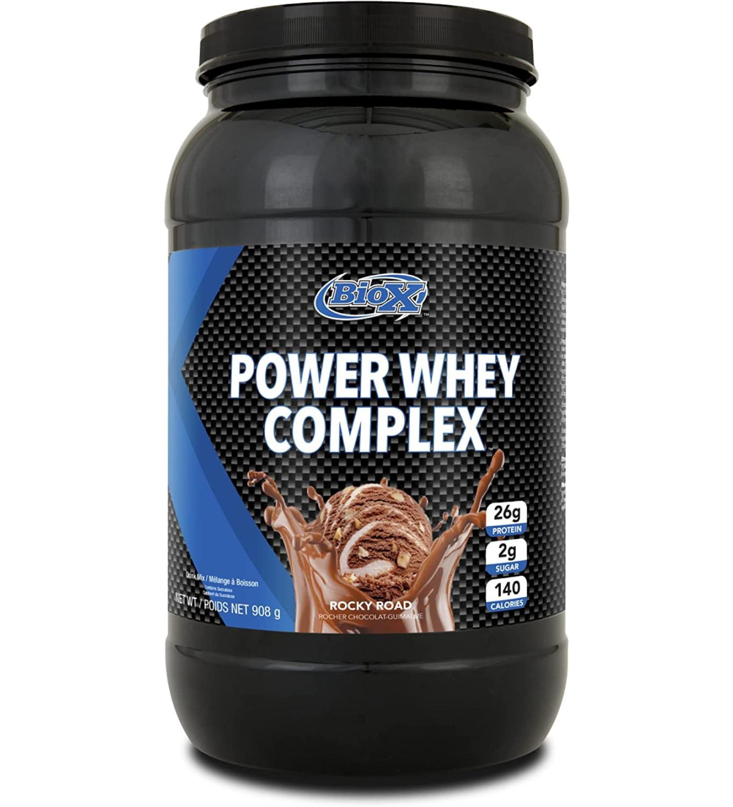Buy BioX Power Whey Complex - 25-27g Protein 100% Pure Whey Rocky Road Flavor - 2lbs - International Shipping Available - Buy Online on GoSupps.com