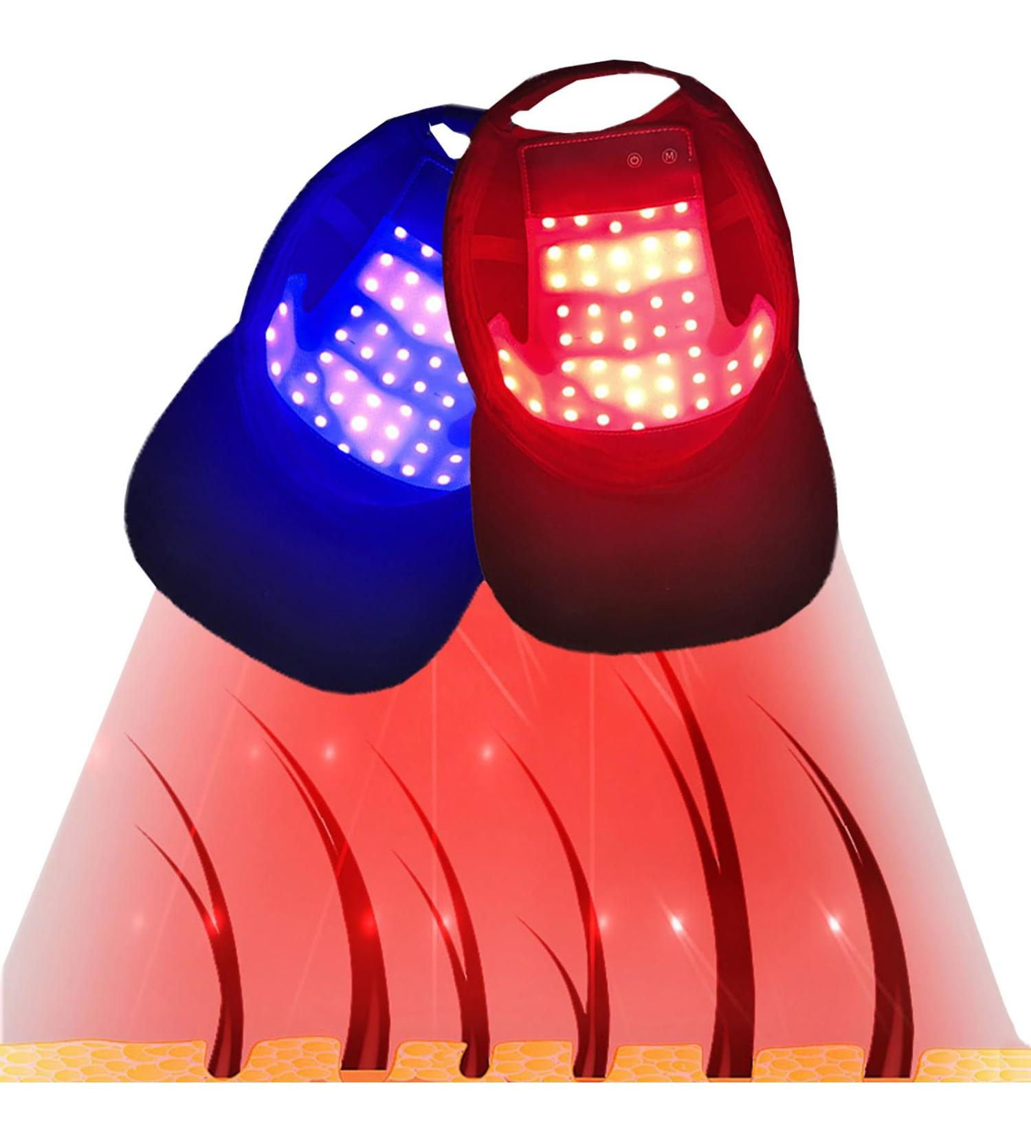 Bonnet De Croissance des Cheveux (48 LED) Bonnet De Croissance des Cheveux Lumi Re Rouge Et Bleue 4 Modes Contr Le De l'huile Favorise Une Croissance Rapide des Cheveux - Buy Online on GoSupps.com